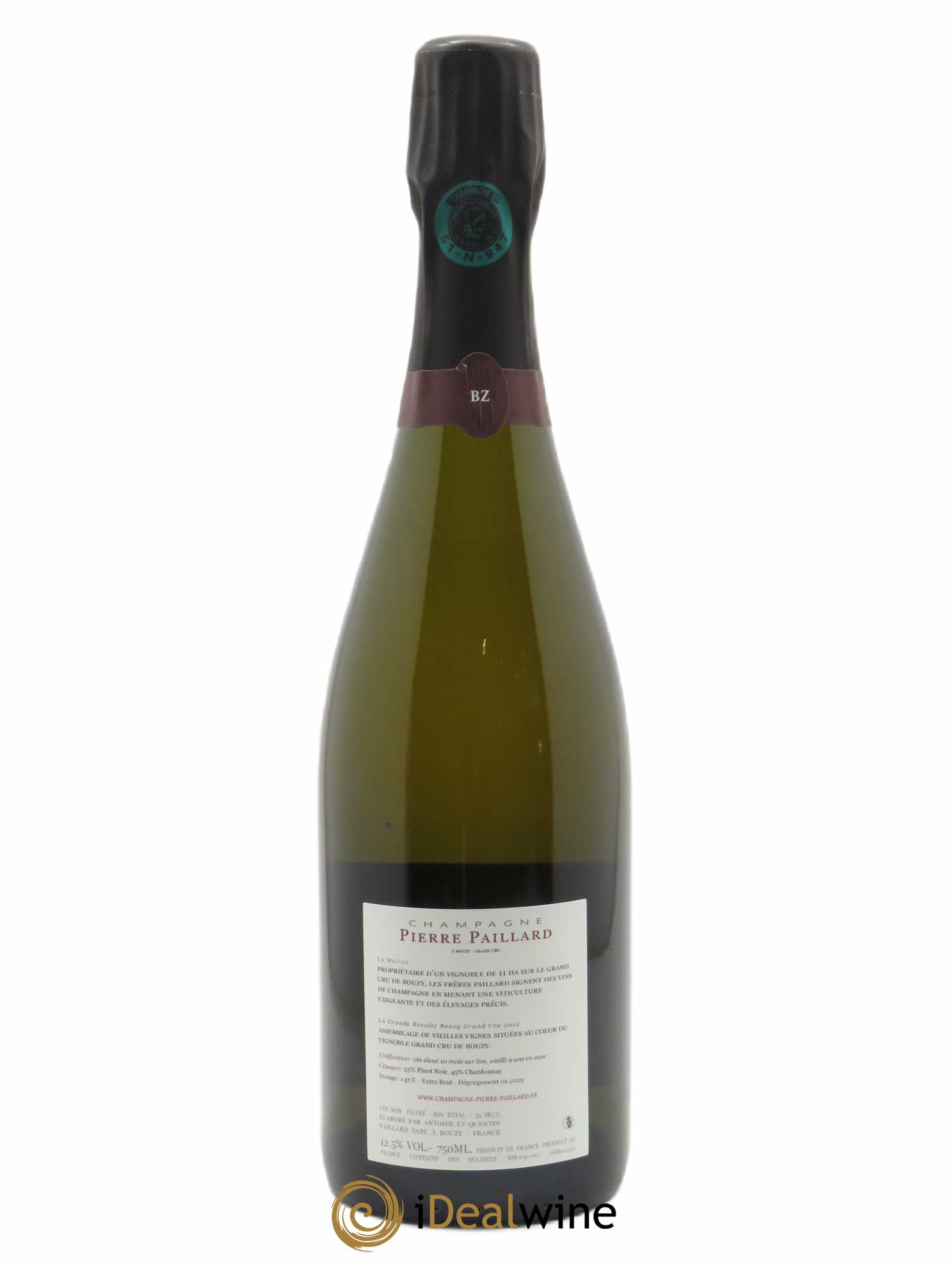 La Grande Récolte Grand Cru Extra Brut Pierre Paillard  2012 - Lot de 1 bouteille - 1