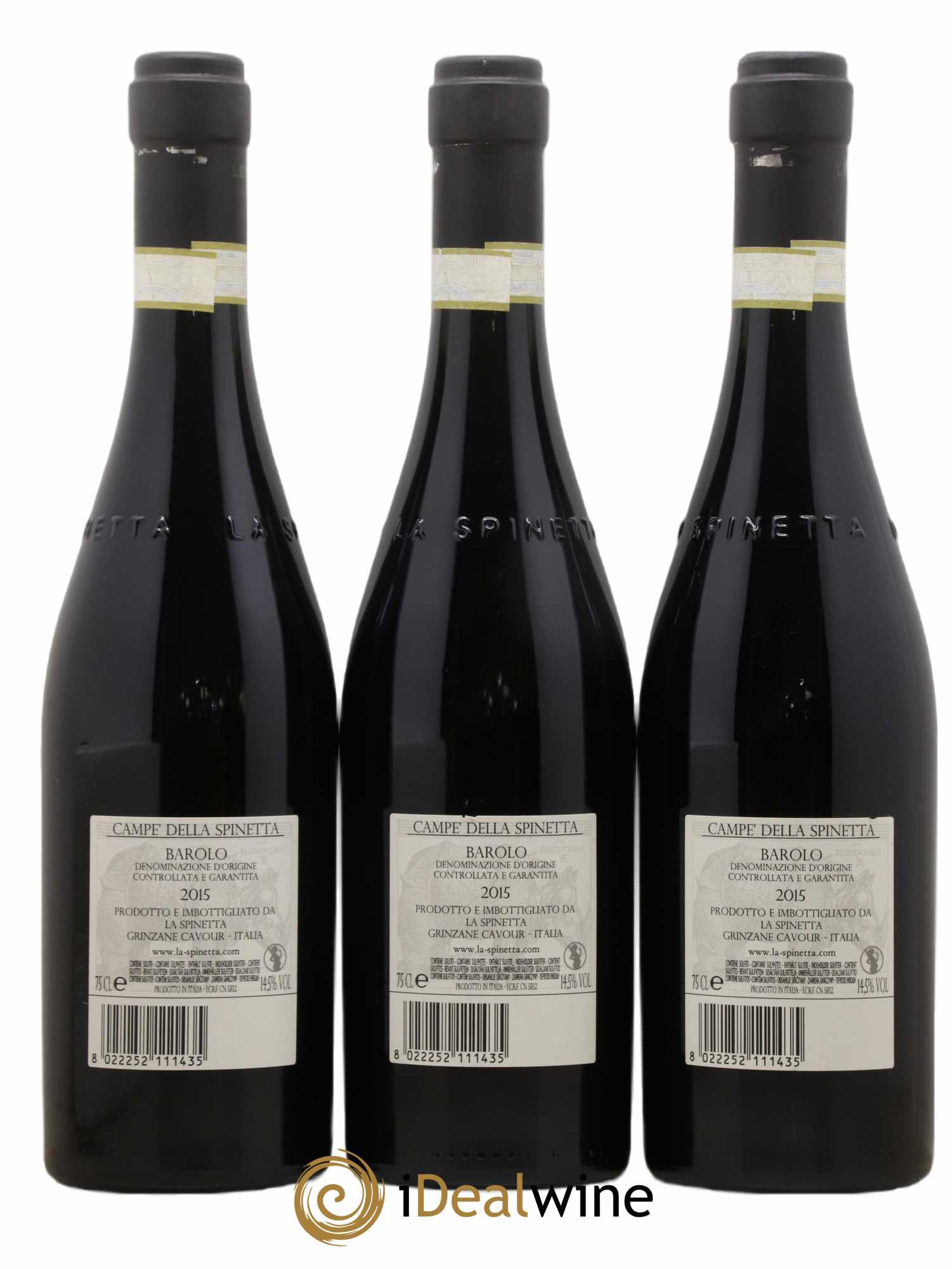 Barolo DOCG Campe La Spinetta - Giorgio Rivetti 2015 - Lot de 3 bouteilles - 1