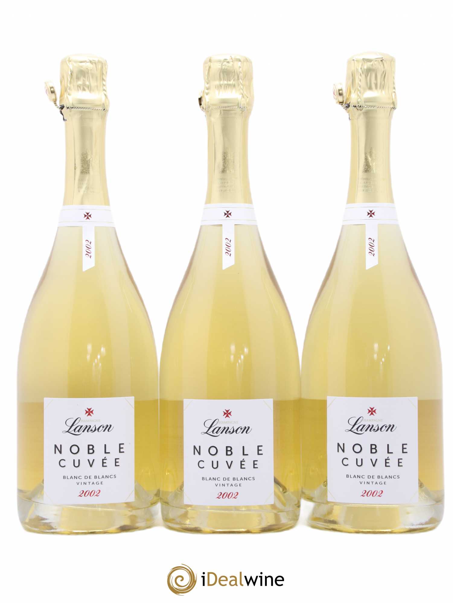 Noble Cuvée Brut Blanc de Blancs Lanson 2002 - Lot de 3 bouteilles - 0