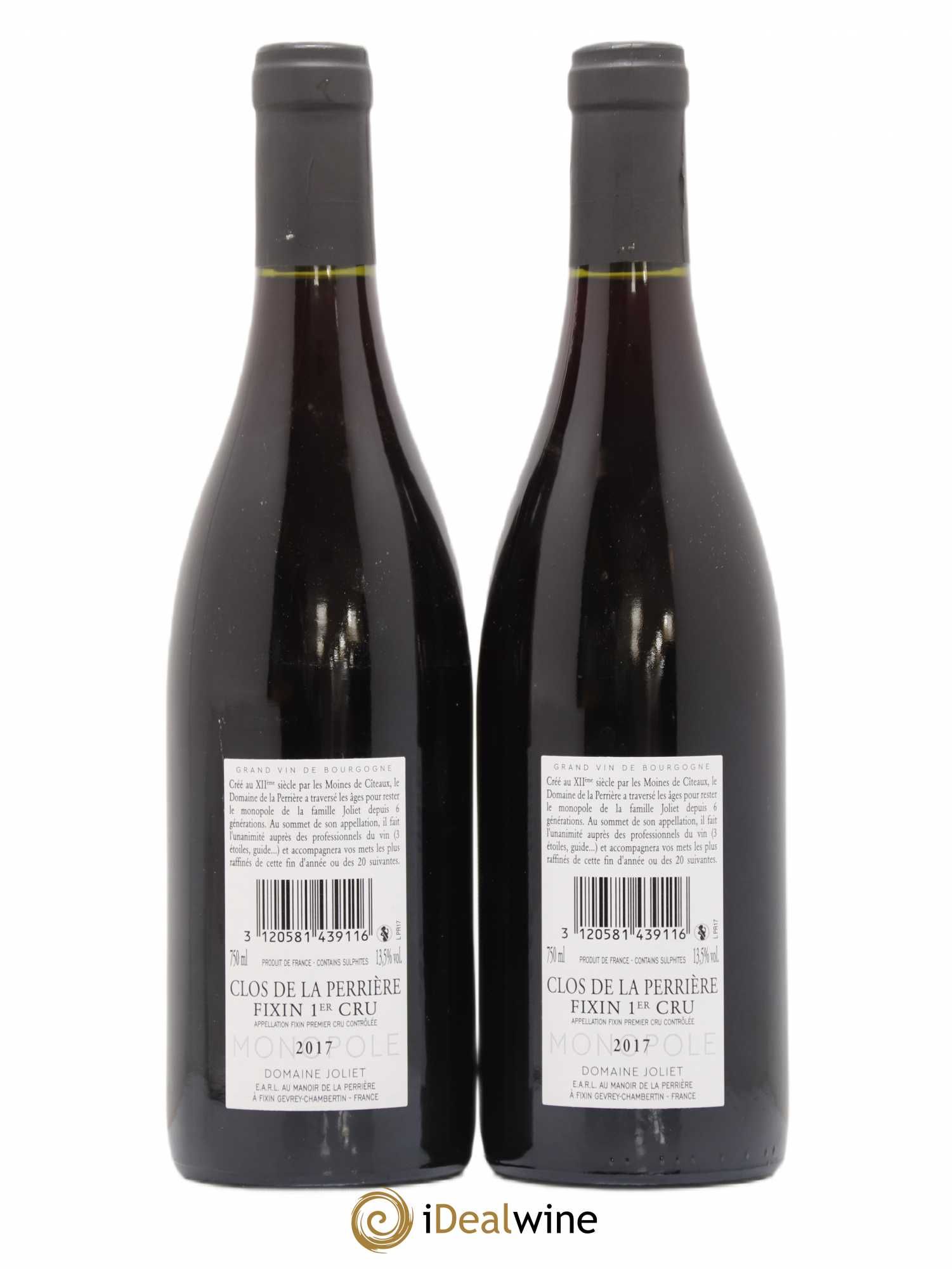 Fixin 1er Cru Clos de la Perrière Joliet Père & Fils (Domaine) 2017 - Lot de 2 bouteilles - 1