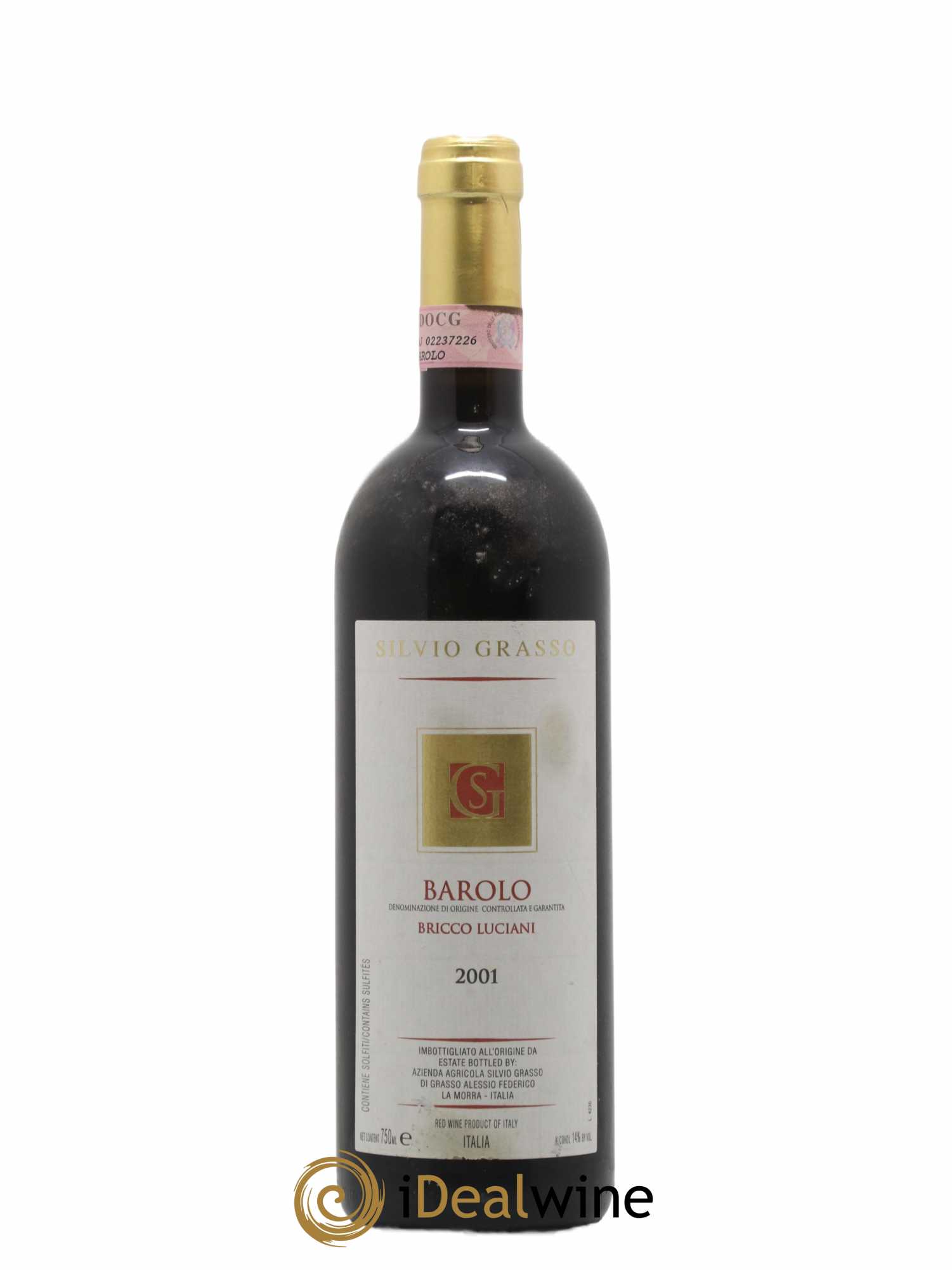 Barolo DOCG Bricco Luciani Silvio Grasso 2001 - Lot de 1 bouteille - 0