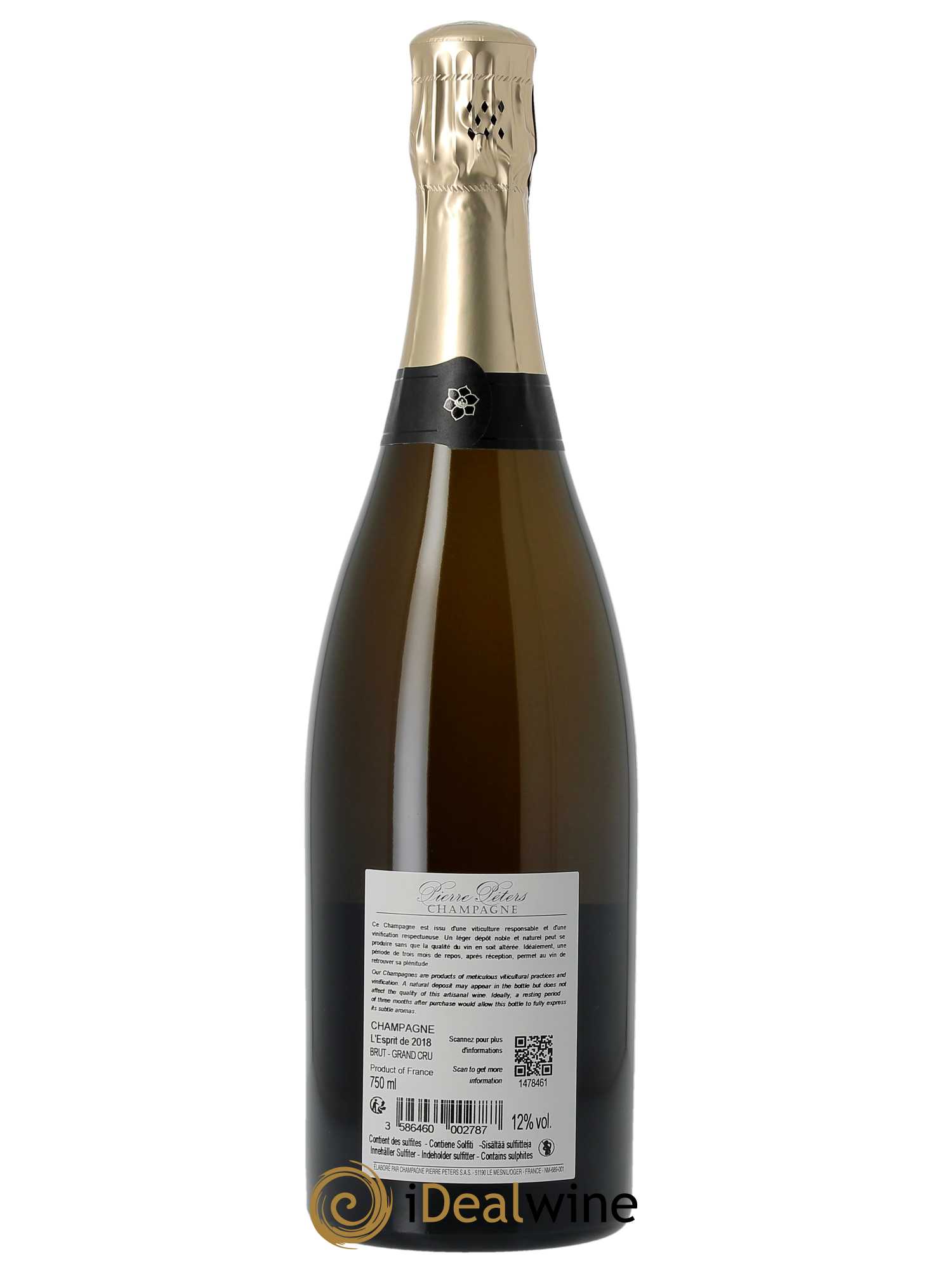 l'Esprit Blanc de Blancs Brut Pierre Péters  2018 - Lotto di 1 bottiglia - 1