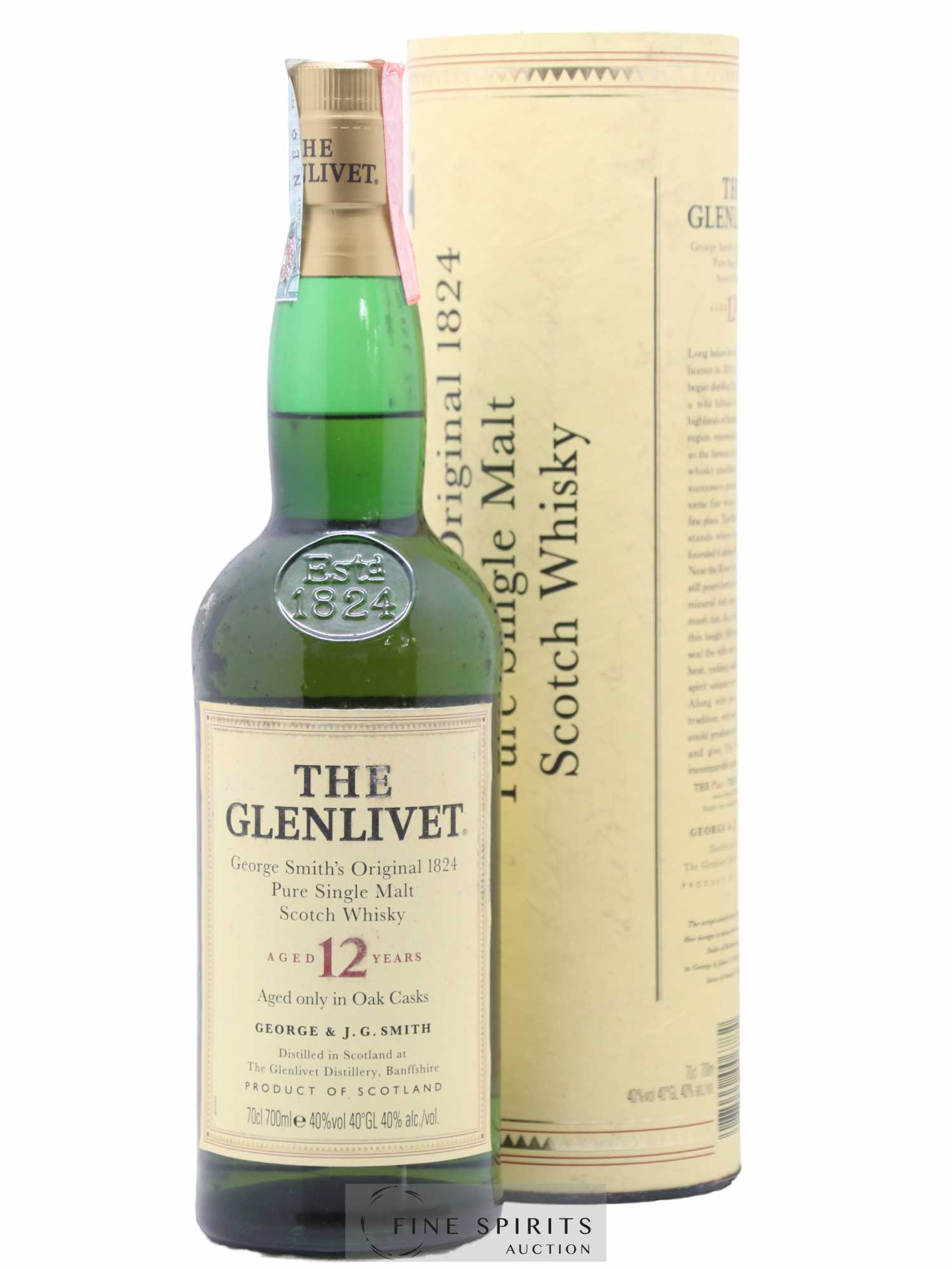 Glenlivet (The) 12 years Of. George Smith's Original 1824 Oak Casks - Lot of 1 bottle - 0