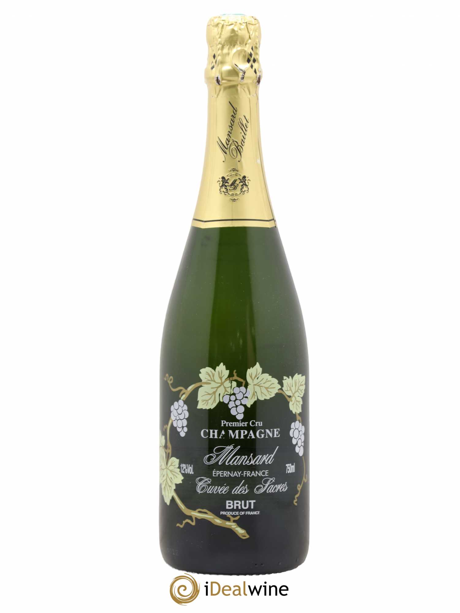 Champagne Cuvée des Sacres Domaine Mansard Brut 1er Cru - Lot of 1 bottle - 0