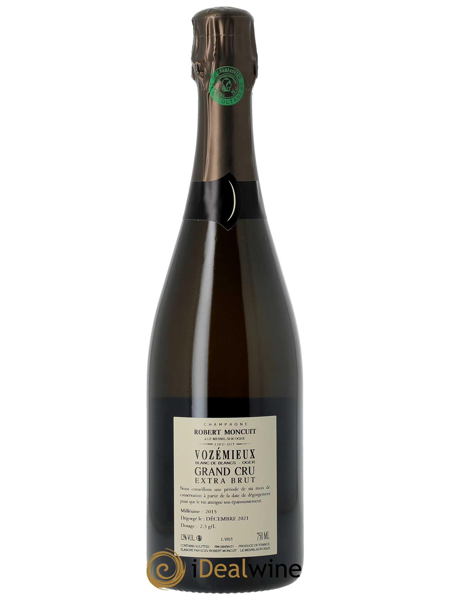 Vozémieux Blanc de Blancs Grand Cru Extra Brut Robert Moncuit 2015 - Lot de 1 bouteille - 1