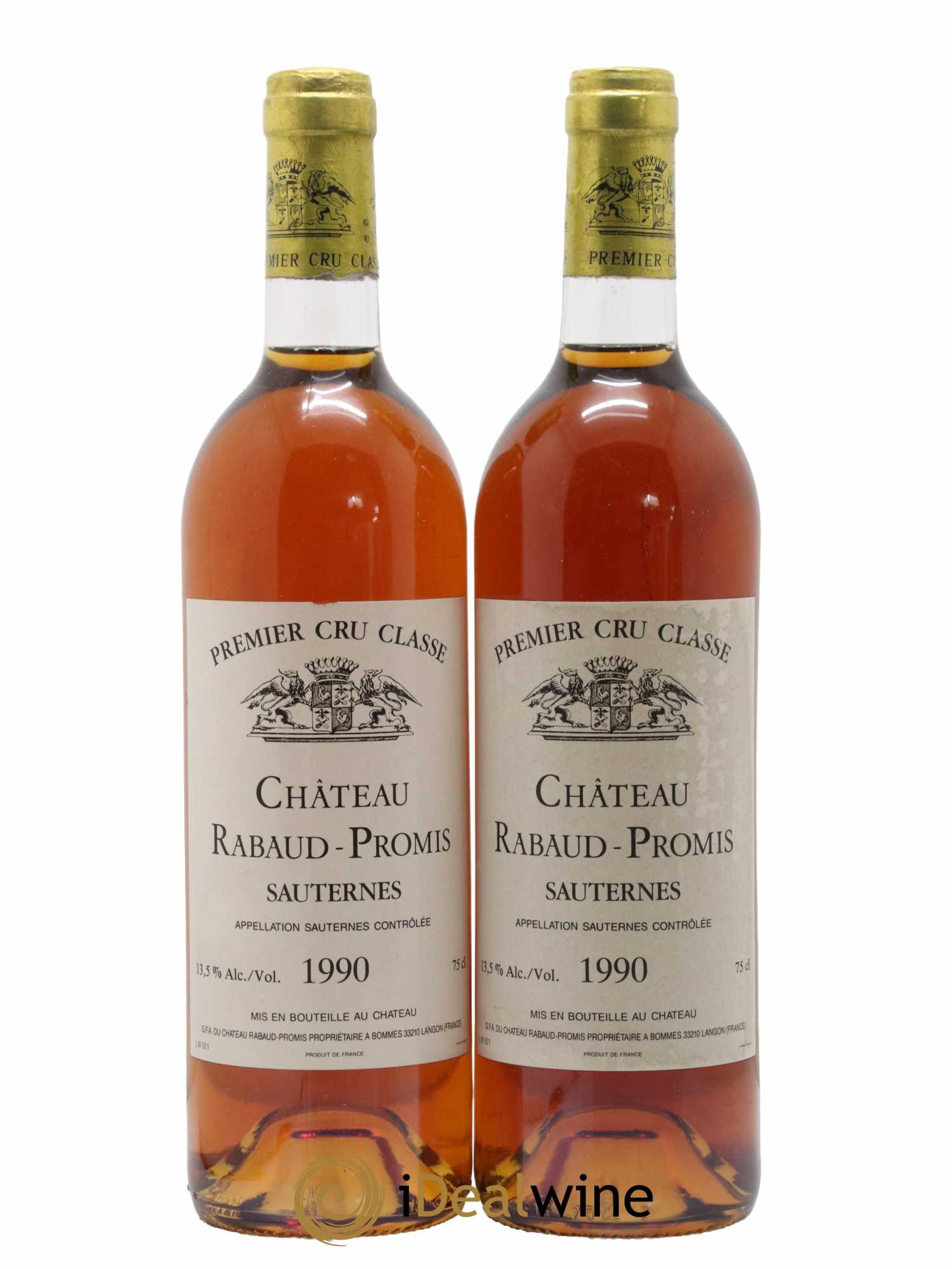 Château Rabaud Promis 1er Grand Cru Classé 1990 - Lot de 2 bouteilles - 0