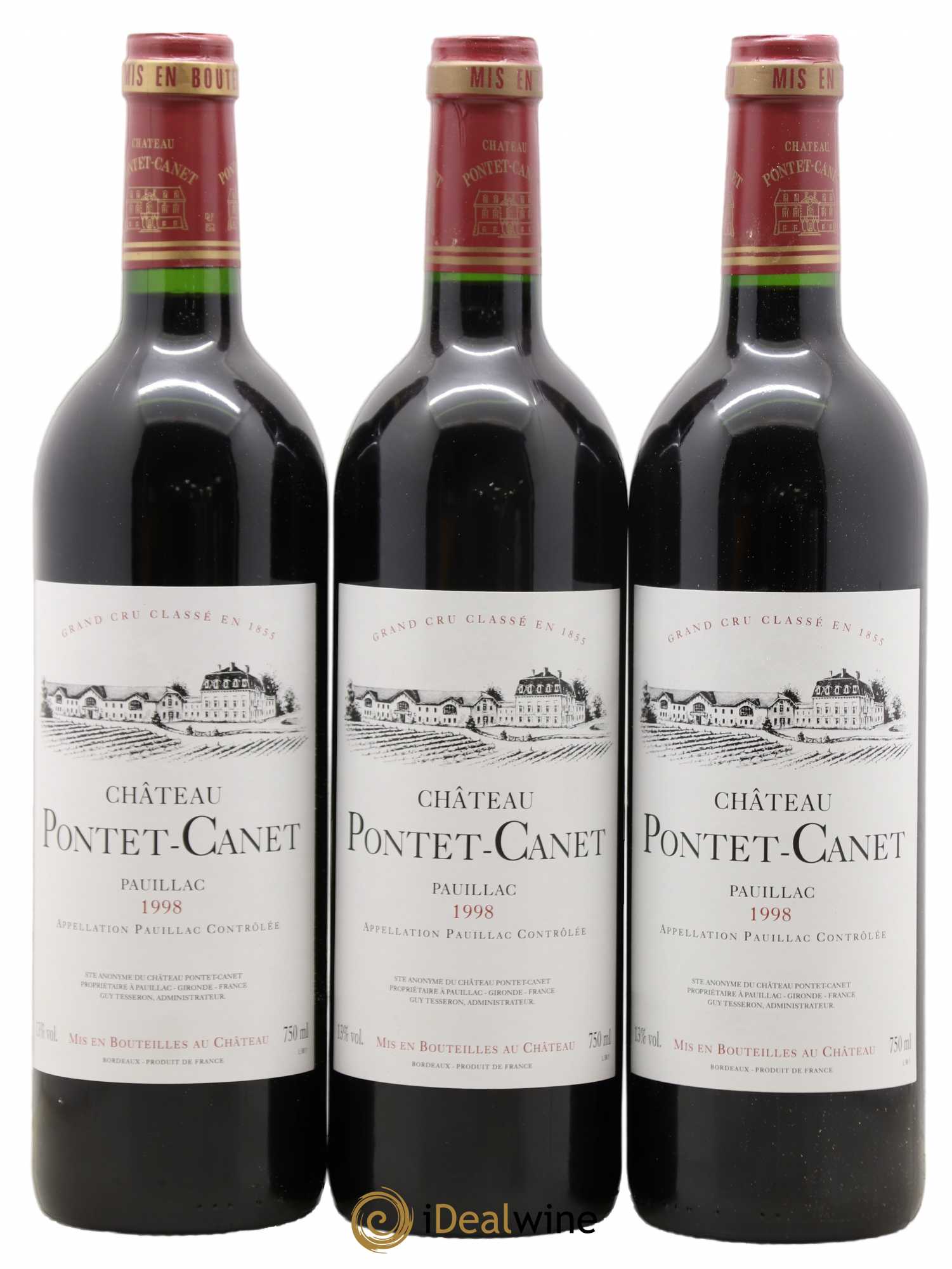 Château Pontet Canet 5ème Grand Cru Classé 1998 - Posten von 12 Flaschen - 1