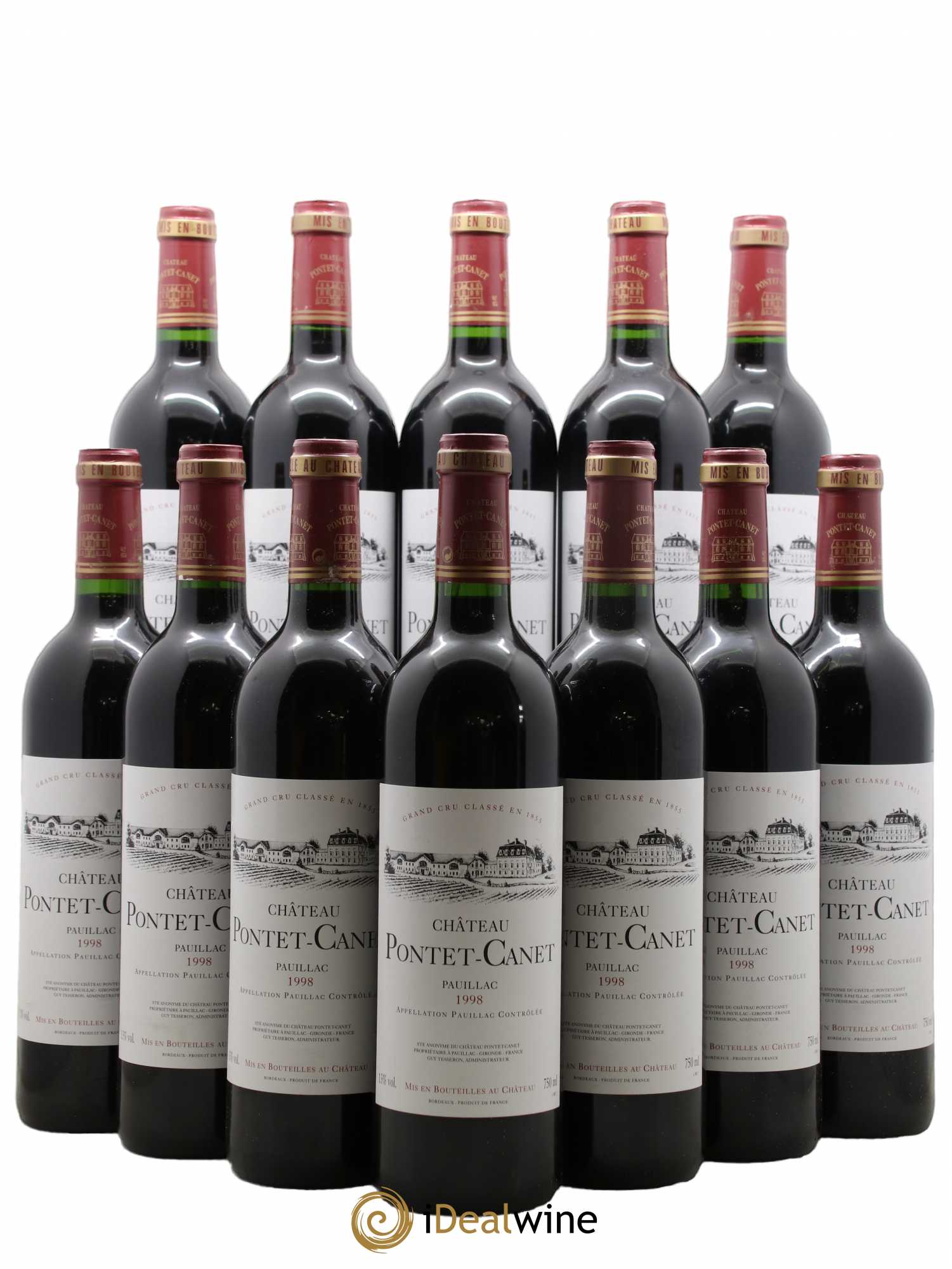 Château Pontet Canet 5ème Grand Cru Classé 1998 - Posten von 12 Flaschen - 0