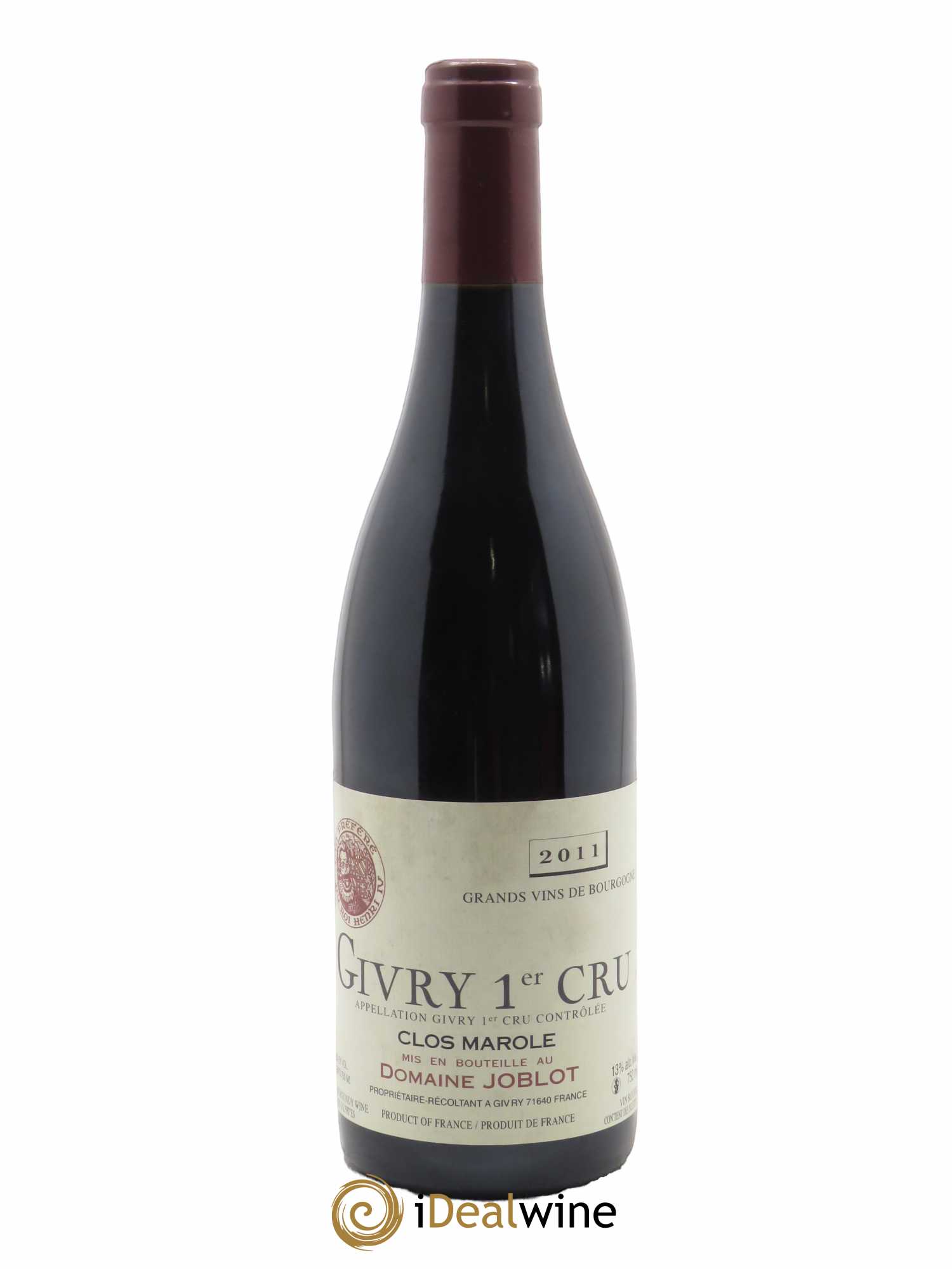 Givry 1er Cru Clos Marole Joblot (Domaine) 2011 - Lot de 1 bouteille - 0