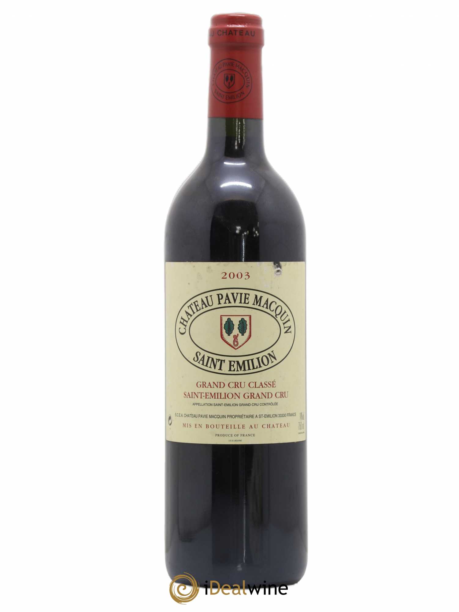 Château Pavie Macquin 1er Grand Cru Classé B 2003 - Lot de 1 bouteille - 0