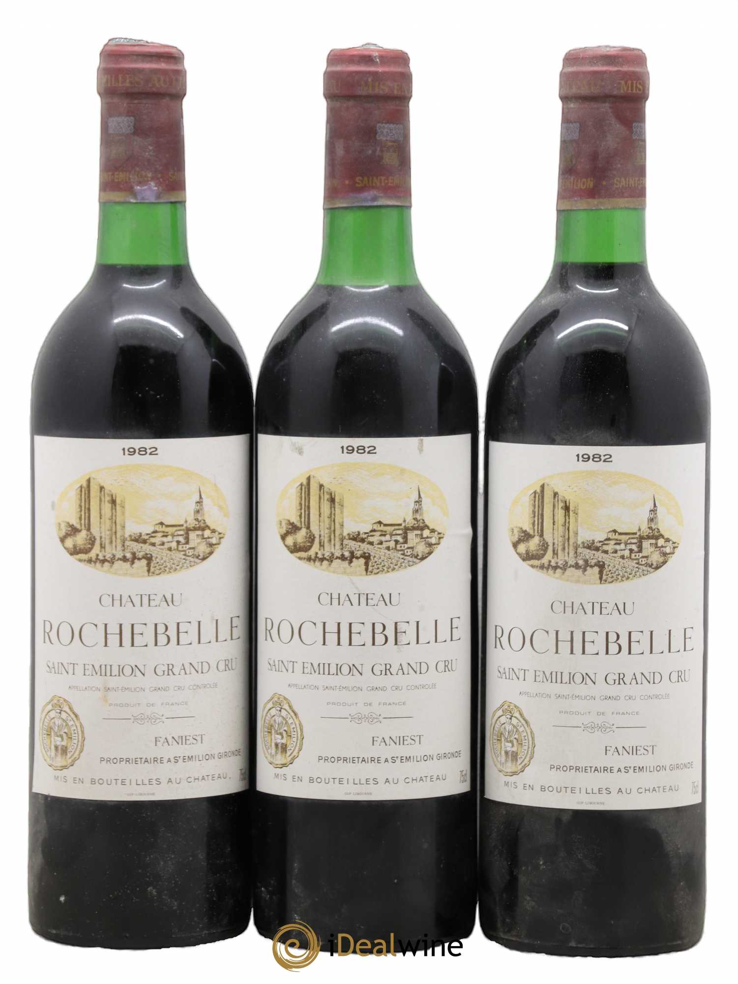 Château Rochebelle Grand Cru Classé 1982 - Posten von 3 Flaschen - 0