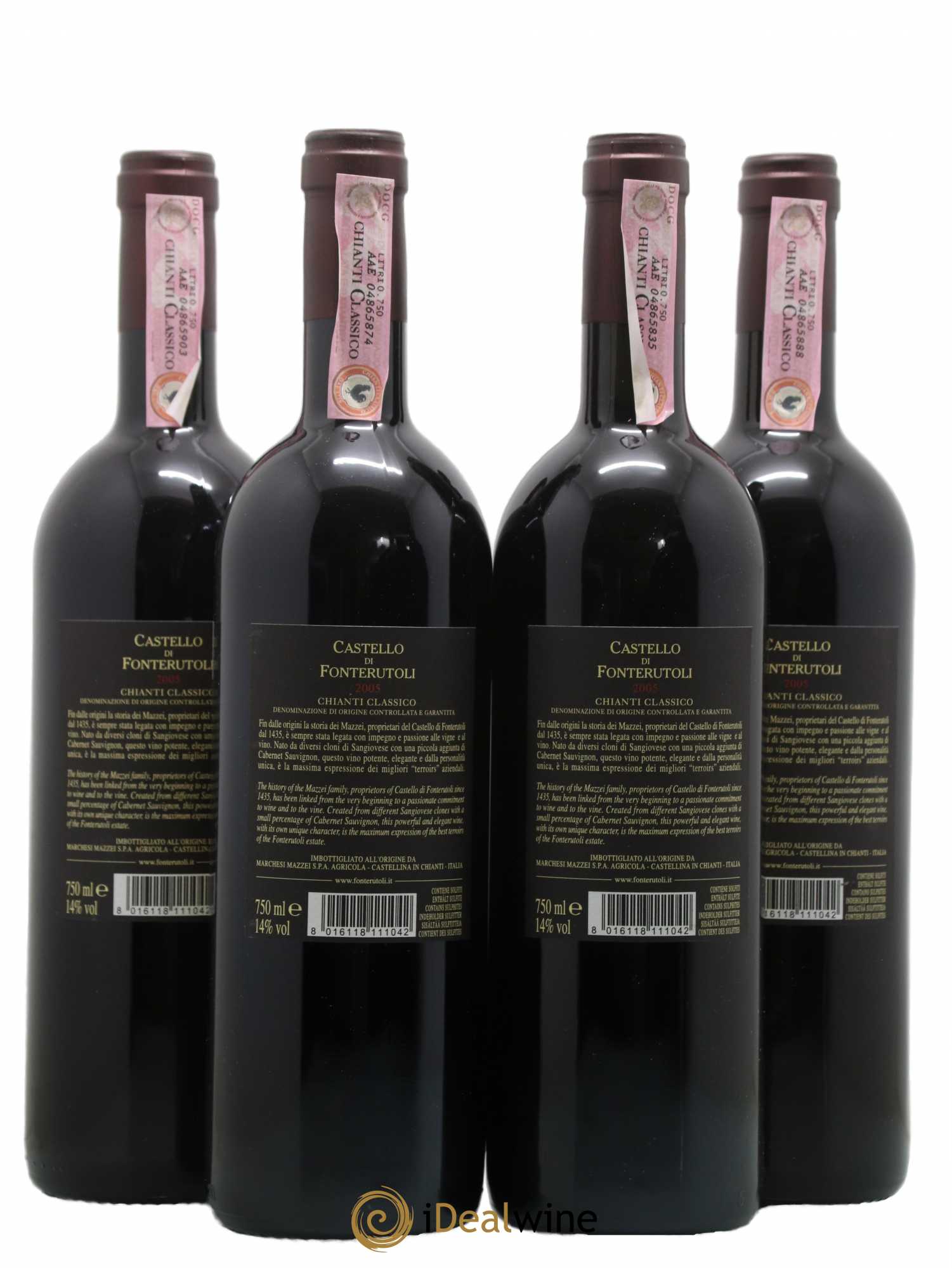 Chianti Classico DOCG Castello di Fonterutoli Mazzei (no reserve) 2005 - Lot of 4 bottles - 1