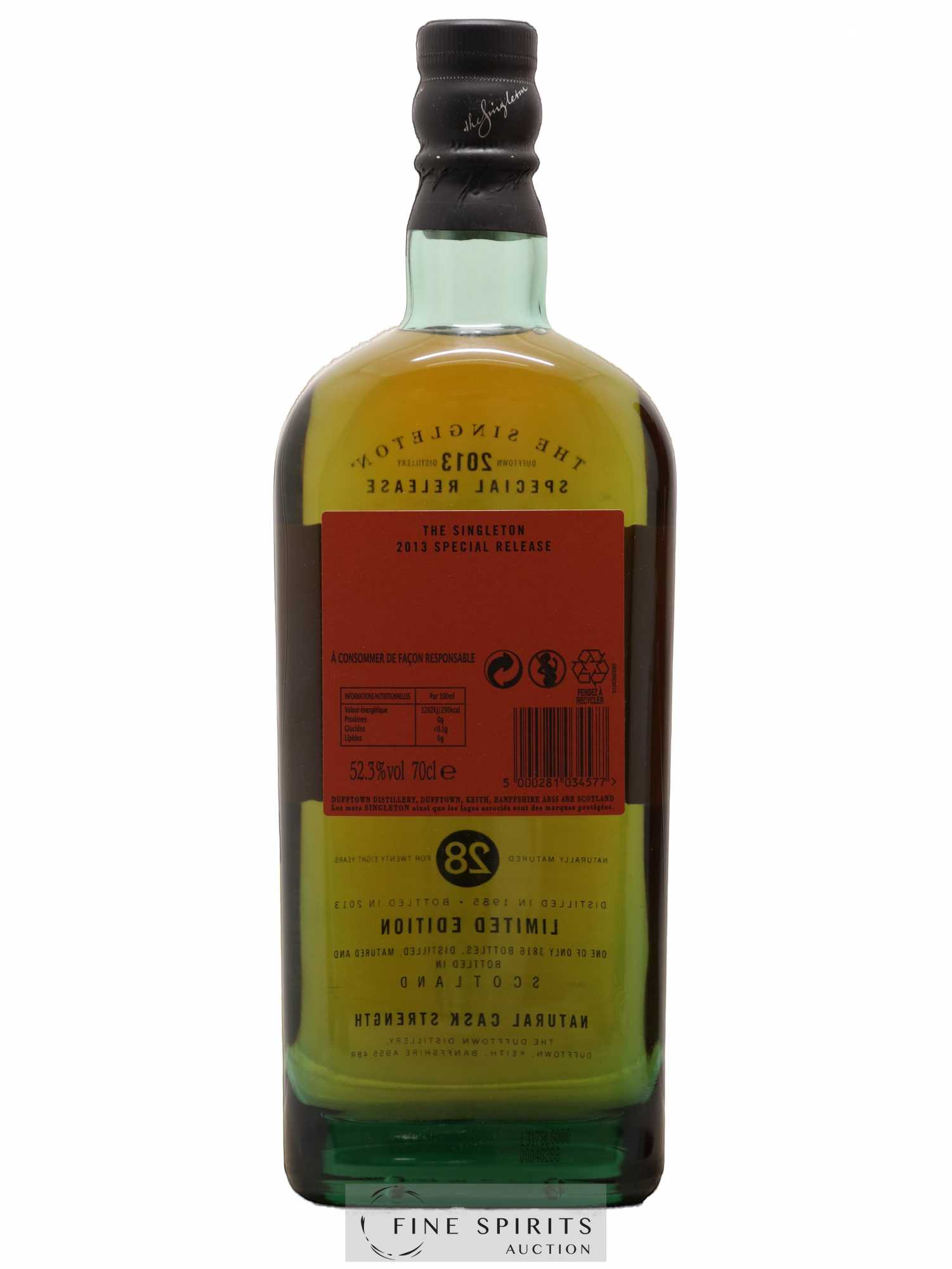 The Singleton of Dufftown 28 years 1985 Of. Special Release One of 3816 - bottled 2013 Limited Edition - Lot de 1 bouteille - 2