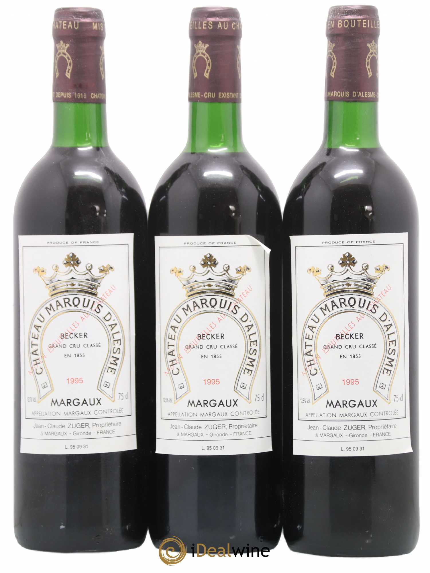 Château Marquis d'Alesme Becker 3ème Grand Cru Classé 1995 - Lot de 6 bouteilles - 1