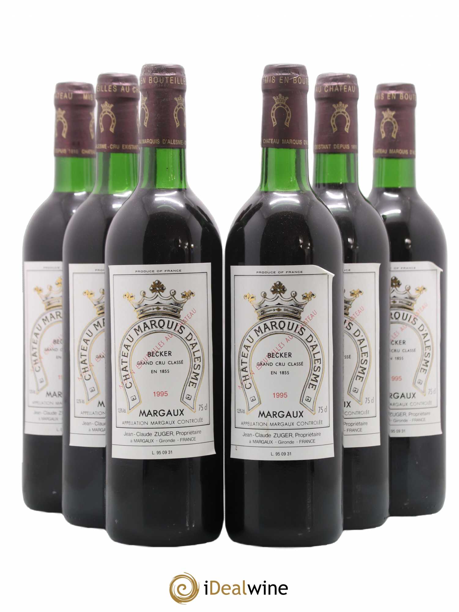 Château Marquis d'Alesme Becker 3ème Grand Cru Classé 1995 - Lot de 6 bouteilles - 0