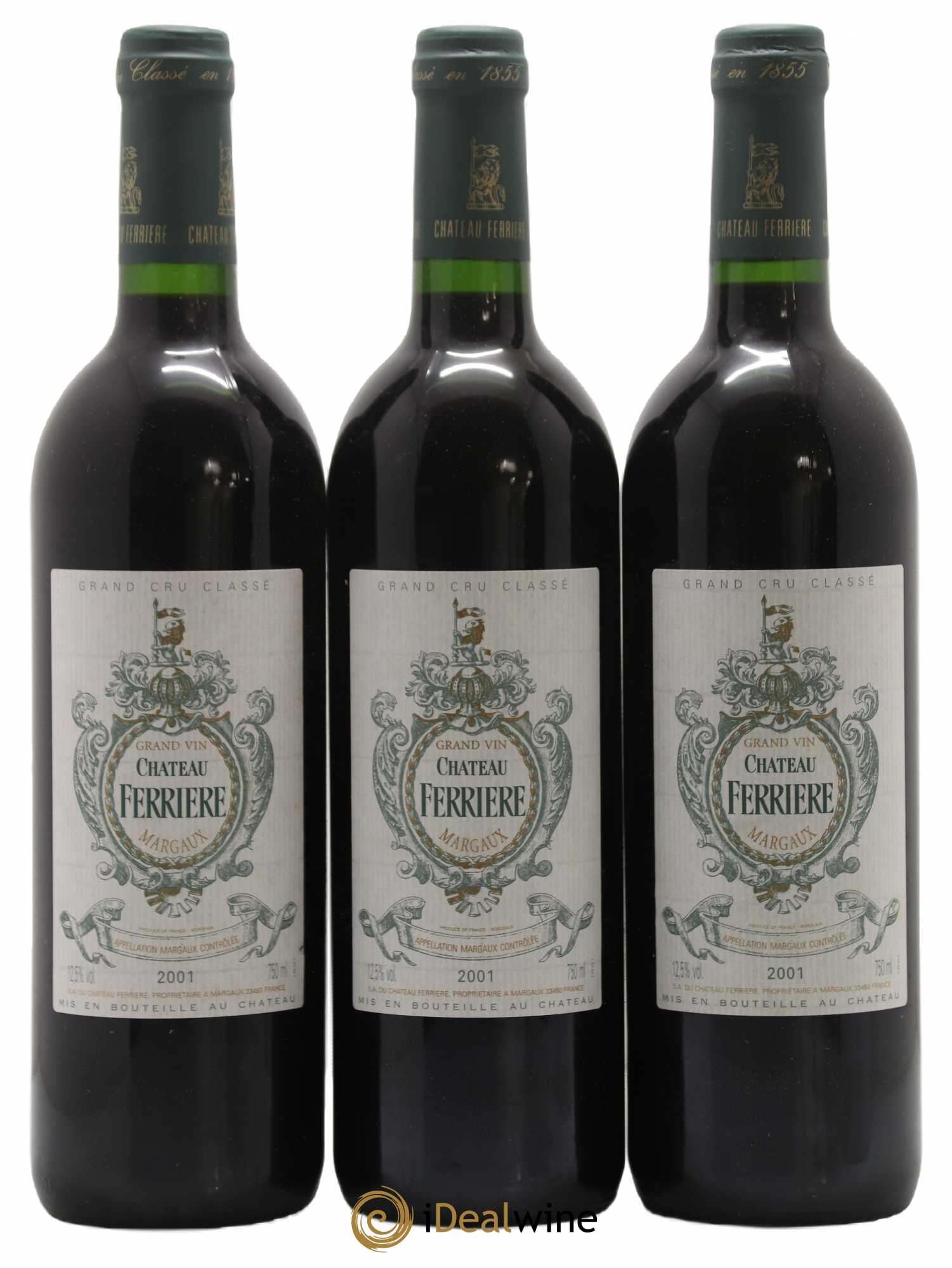 Château Ferrière 3ème Grand Cru Classé 2001 - Lot of 3 bottles - 0