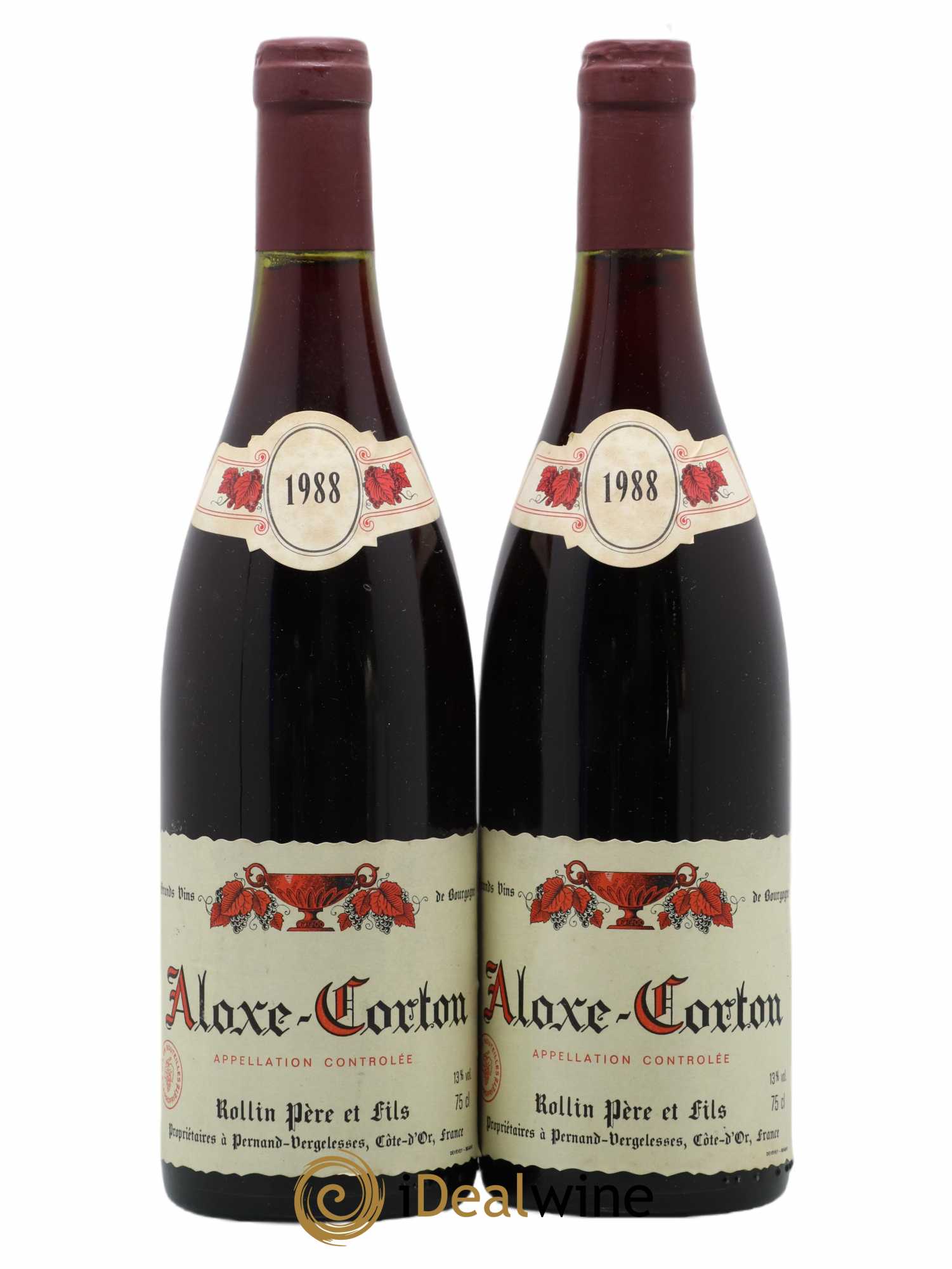 Aloxe-Corton Rollin Père et Fils 1988 - Lot de 2 bouteilles - 0