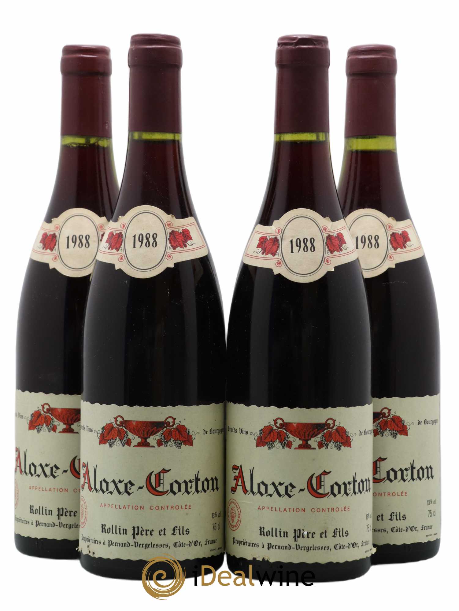 Aloxe-Corton Rollin Pere Et Fils 1988 - Lot de 4 bouteilles - 0