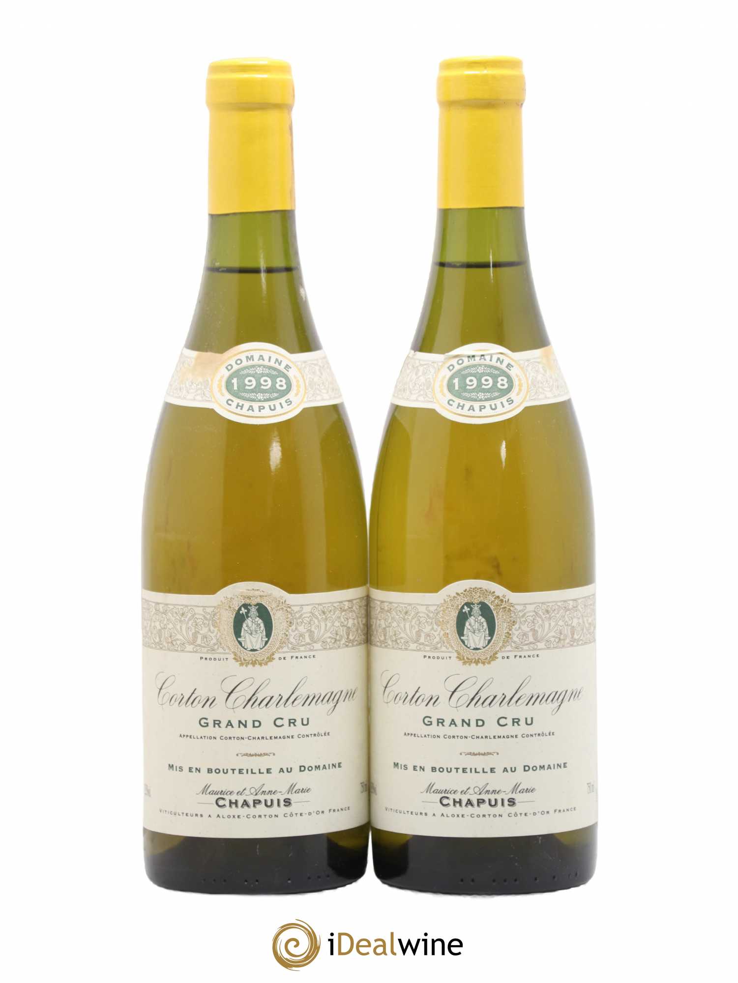 Corton-Charlemagne Grand Cru Maurice Et Anne Marie Chapuis 1998 - Lot de 2 bouteilles - 0