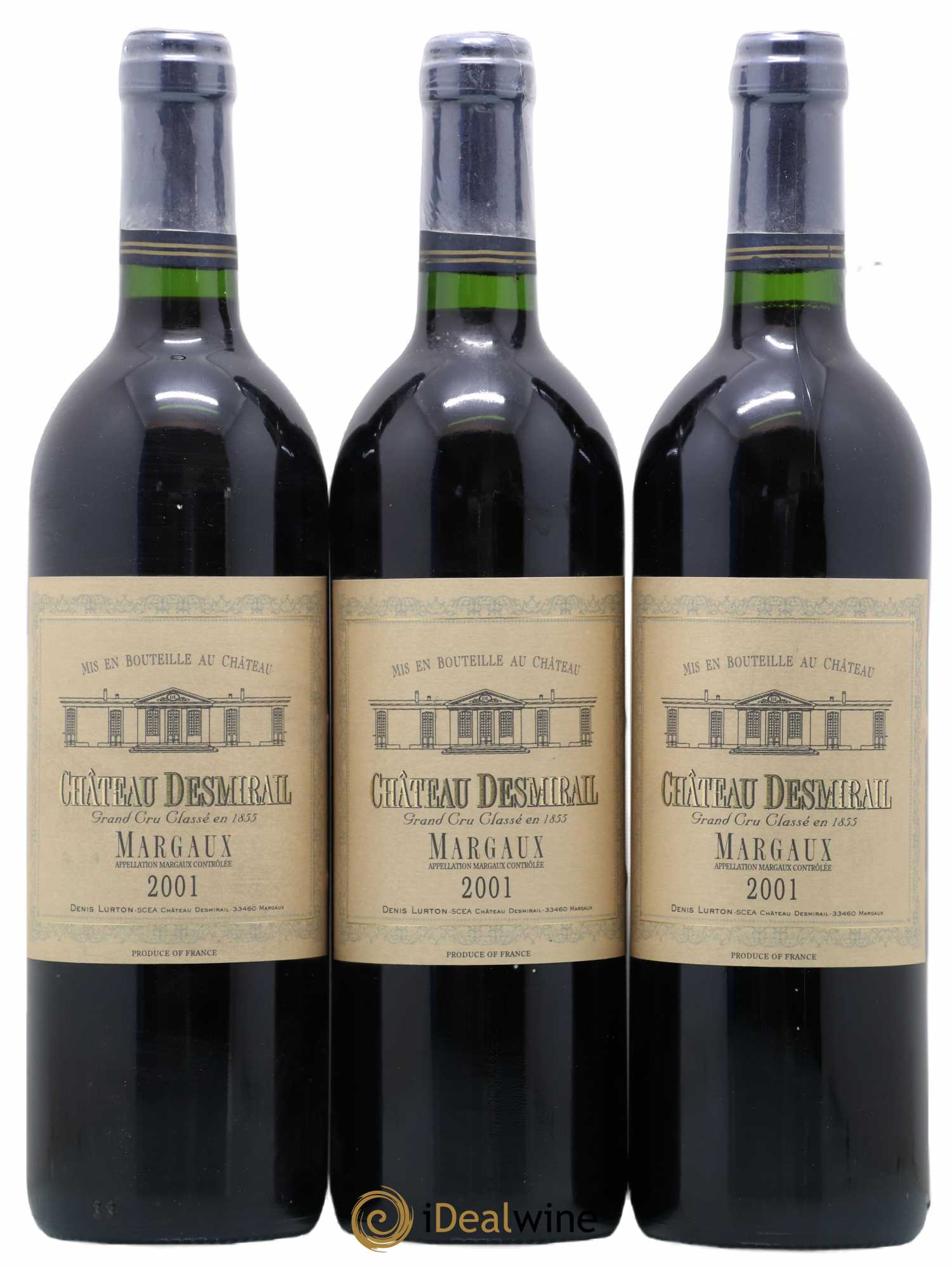 Château Desmirail 3ème Grand Cru Classé 2001 - Lot de 3 bouteilles - 0