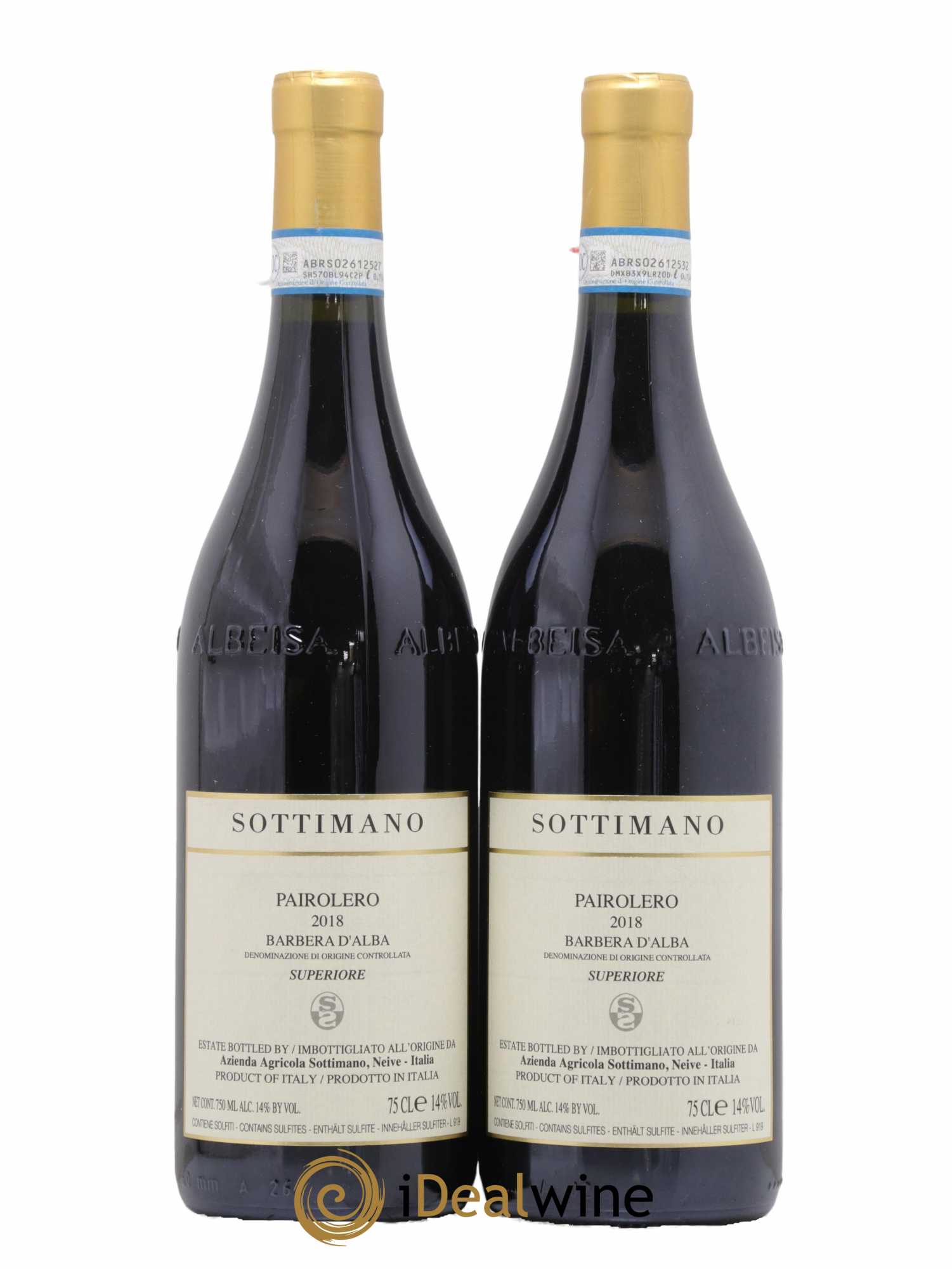 Barbera d'Alba Pairolero Sottimano 2018 - Posten von 2 Flaschen - 0