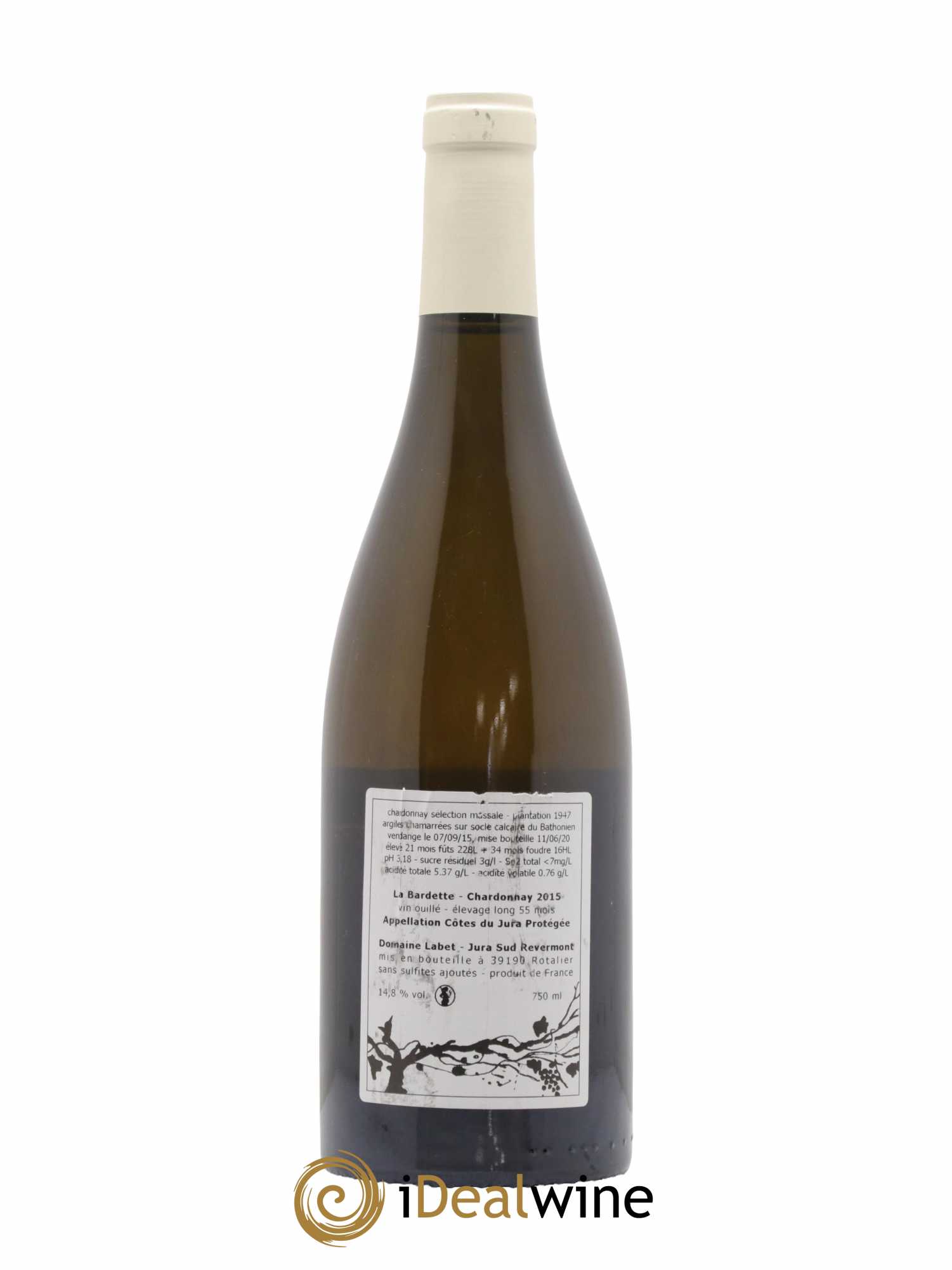 Côtes du Jura Chardonnay La Bardette Romain - Julien  - Charline Labet 2015 - Lot of 1 bottle - 1