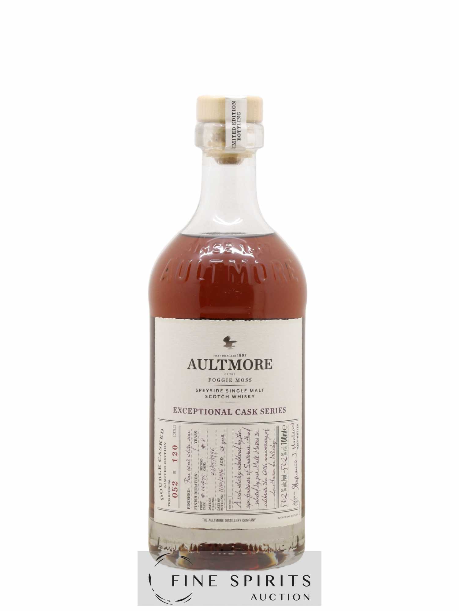 Aultmore 20 years 1996 Of. Exceptionnal Cask Series Cask n°475 & 8 - One of 120 - bottled 2016 Limited Edition - Lot of 1 bottle - 1