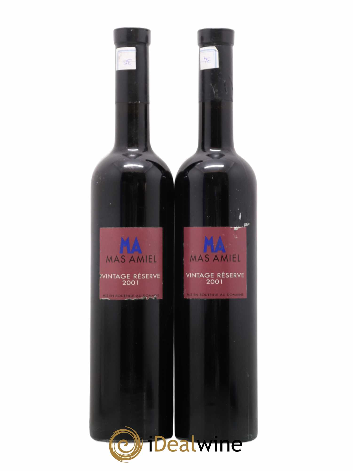 Maury Mas Amiel Vintage Réserve 2001 - Lot of 2 bottles - 0