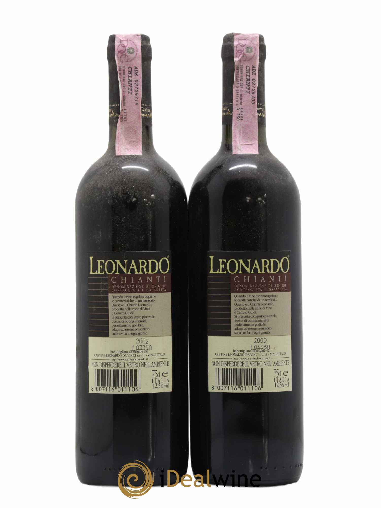 Chianti DOCG Cantine Leonardo da Vinci 2002 - Lot of 2 bottles - 1