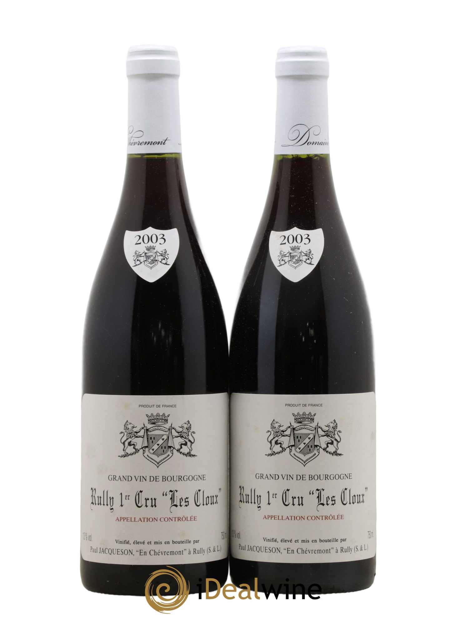 Rully 1er Cru Les Cloux Paul & Marie Jacqueson 2003 - Lot de 2 bouteilles - 0