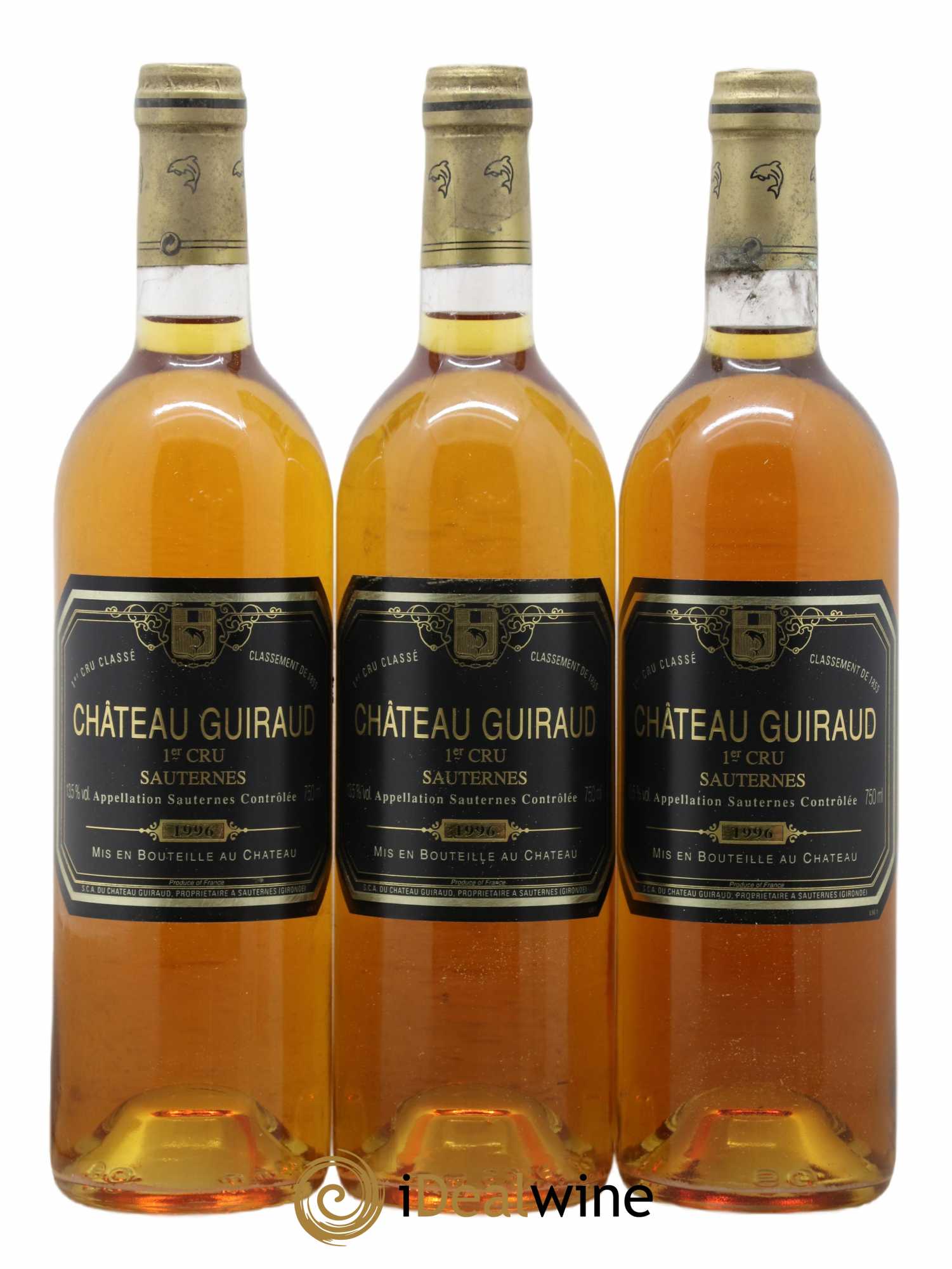 Château Guiraud 1er Grand Cru Classé 1996 - Posten von 3 Flaschen - 0