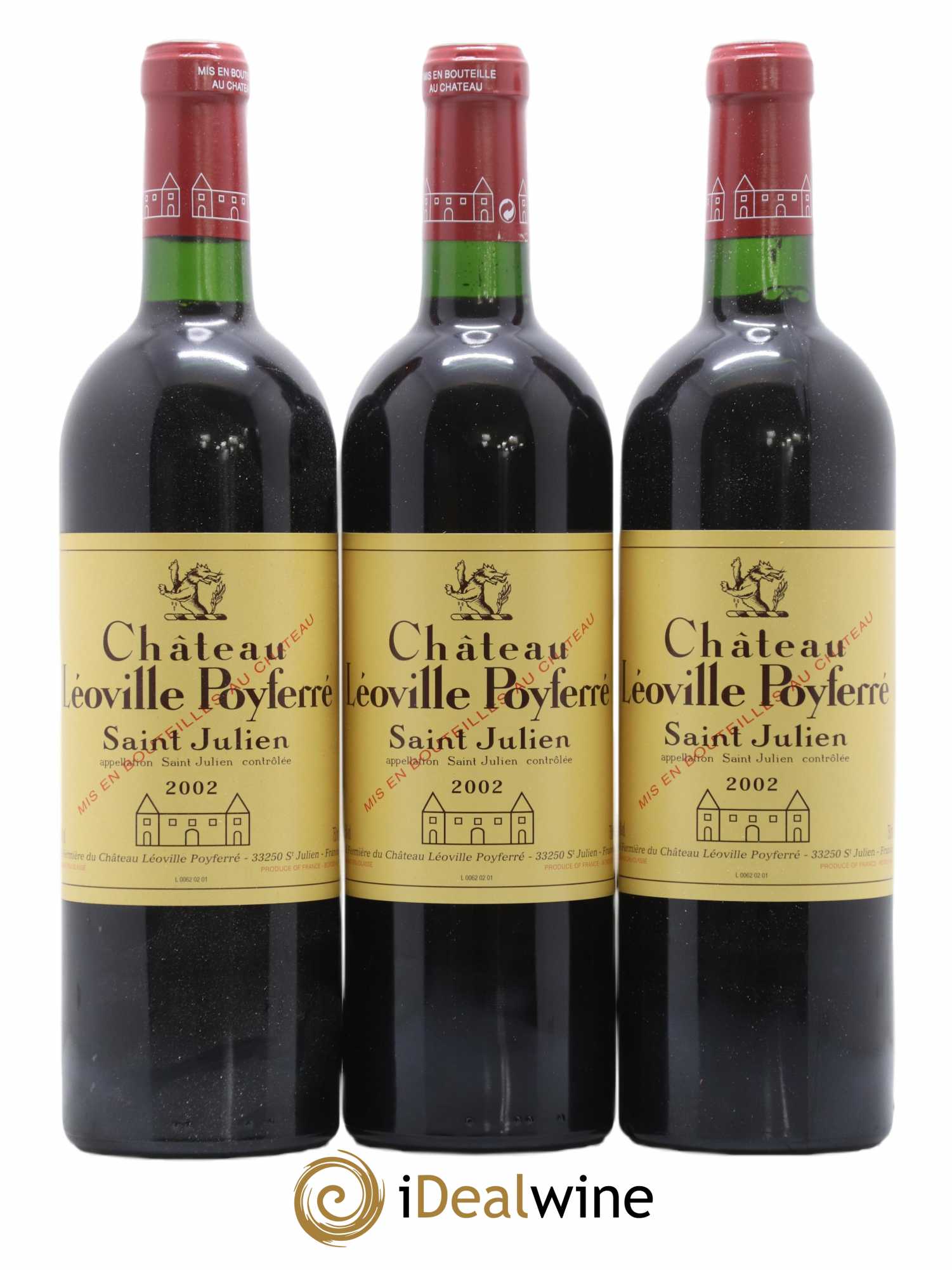 Château Léoville Poyferré 2ème Grand Cru Classé 2002 - Lot of 3 bottles - 0