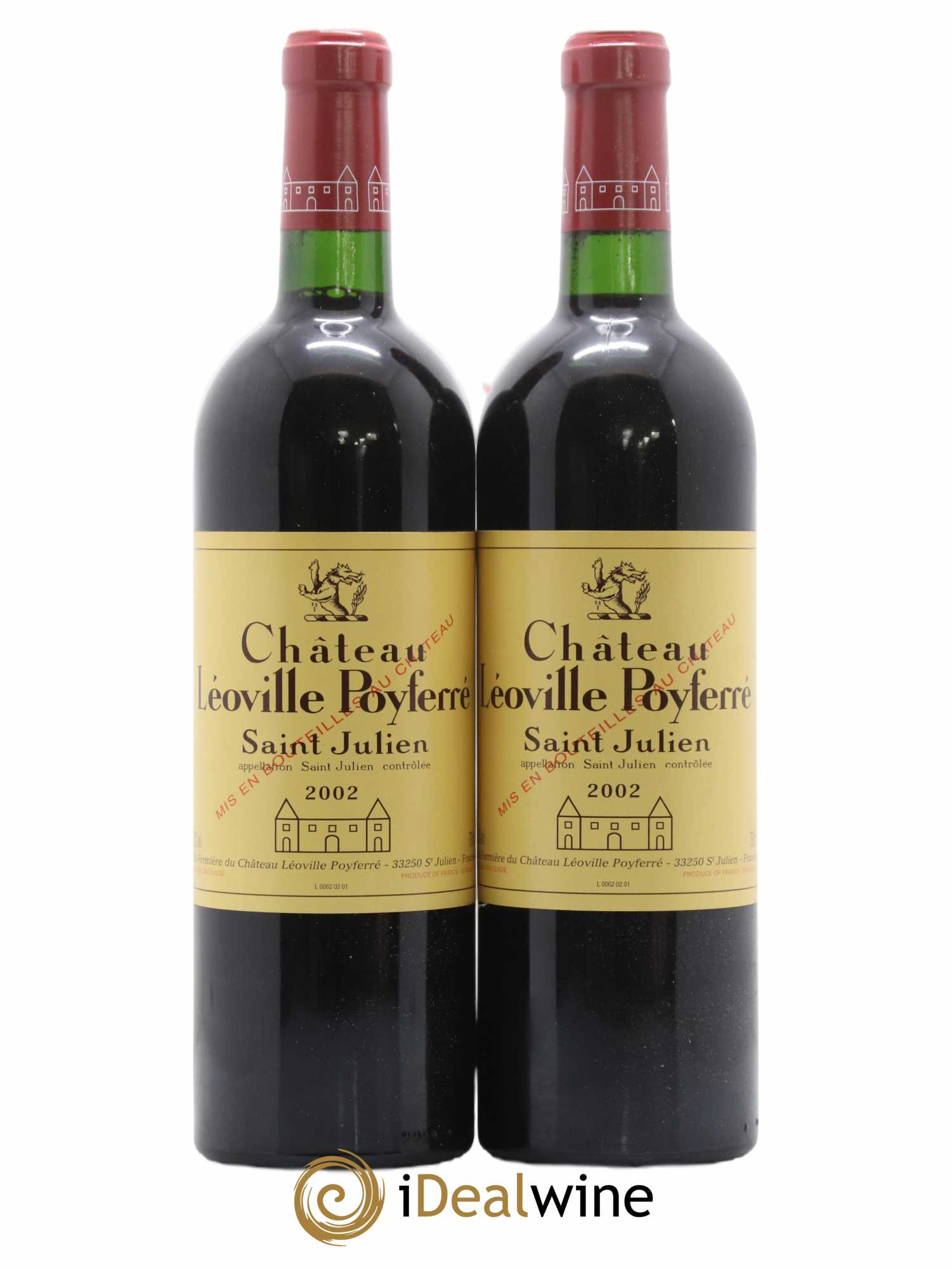 Château Léoville Poyferré 2ème Grand Cru Classé 2002 - Lotto di 2 bottiglie - 0