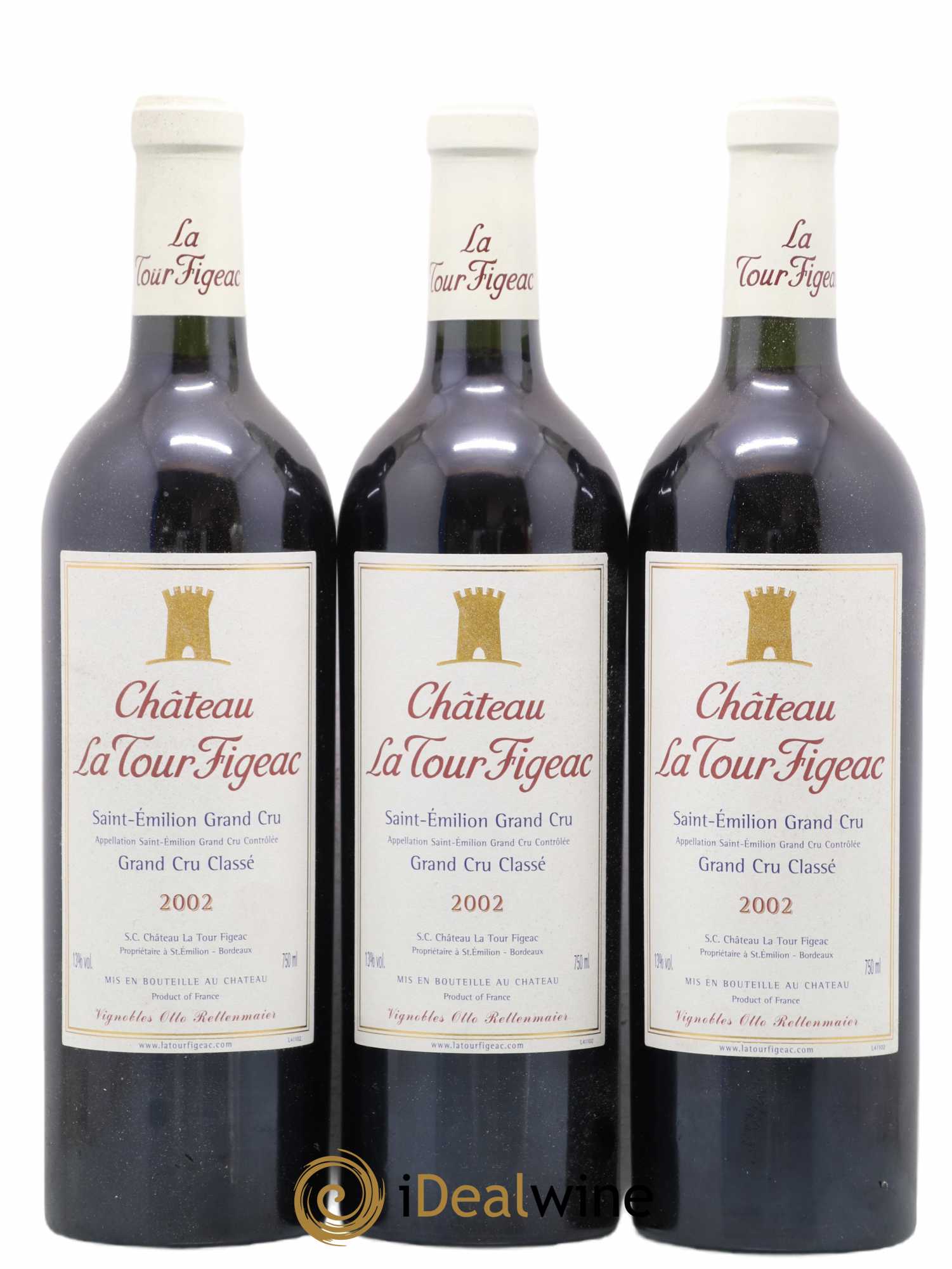 Château la Tour Figeac Grand Cru Classé 0 2002 - Lot de 12 bouteilles - 1