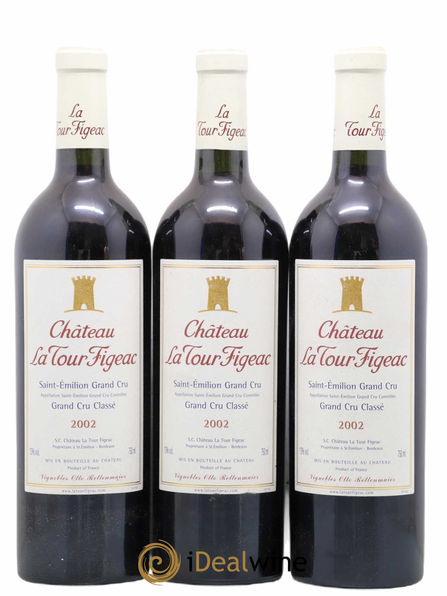 Château la Tour Figeac Grand Cru Classé 0 2002 - Lot de 12 bouteilles - 2