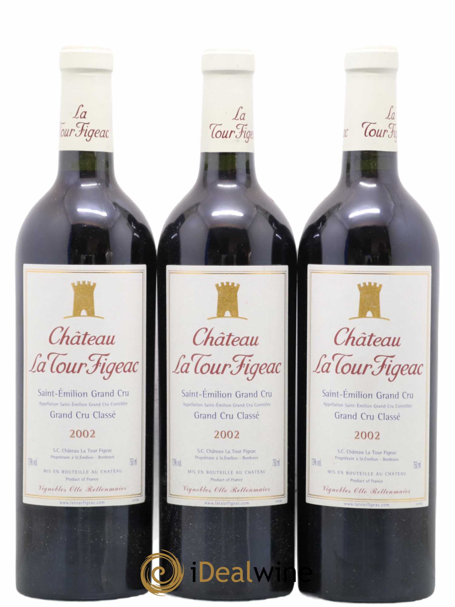 Château la Tour Figeac Grand Cru Classé 0 2002 - Lot de 12 bouteilles - 3