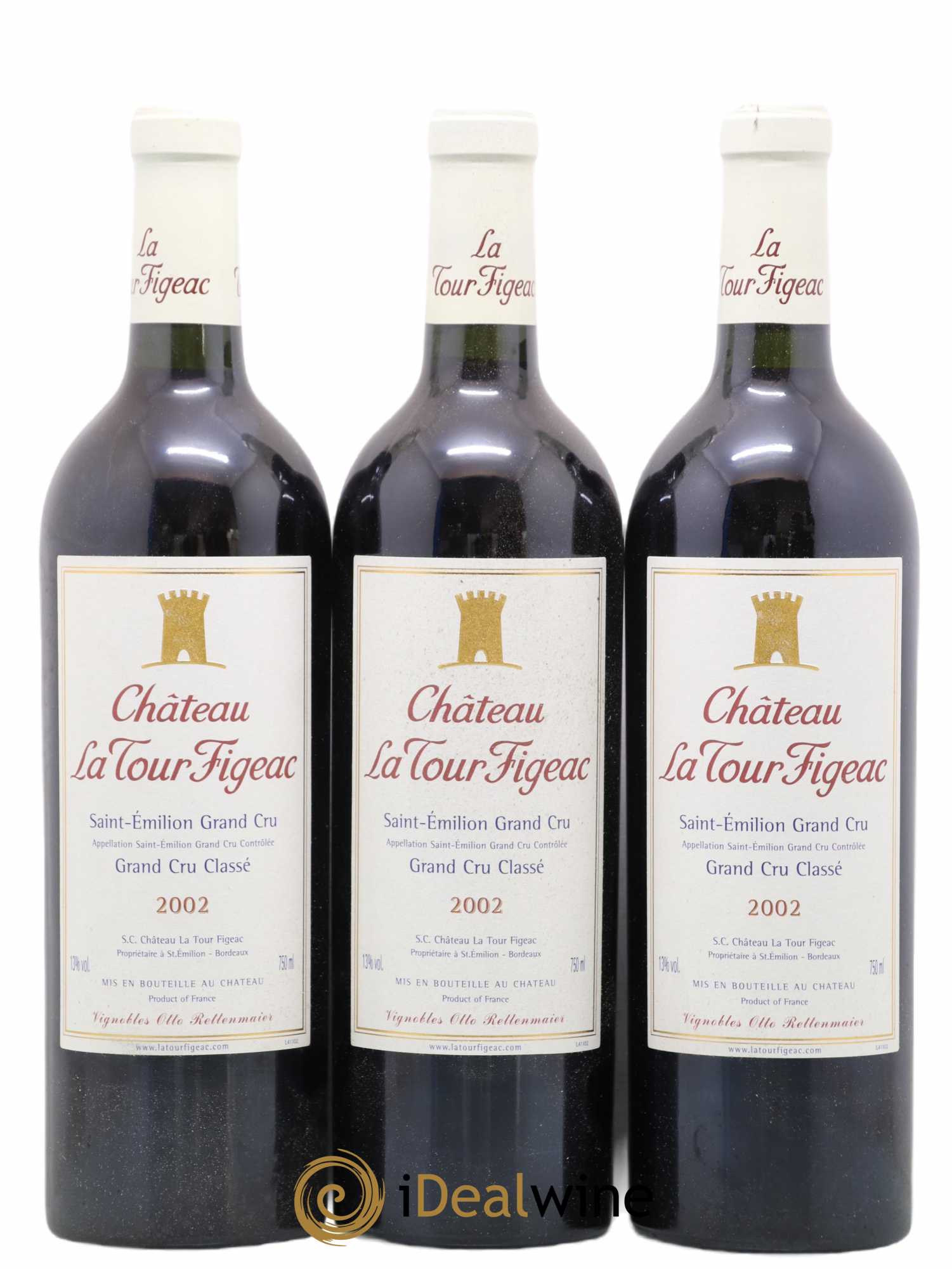 Château la Tour Figeac Grand Cru Classé 0 2002 - Lot de 12 bouteilles - 4