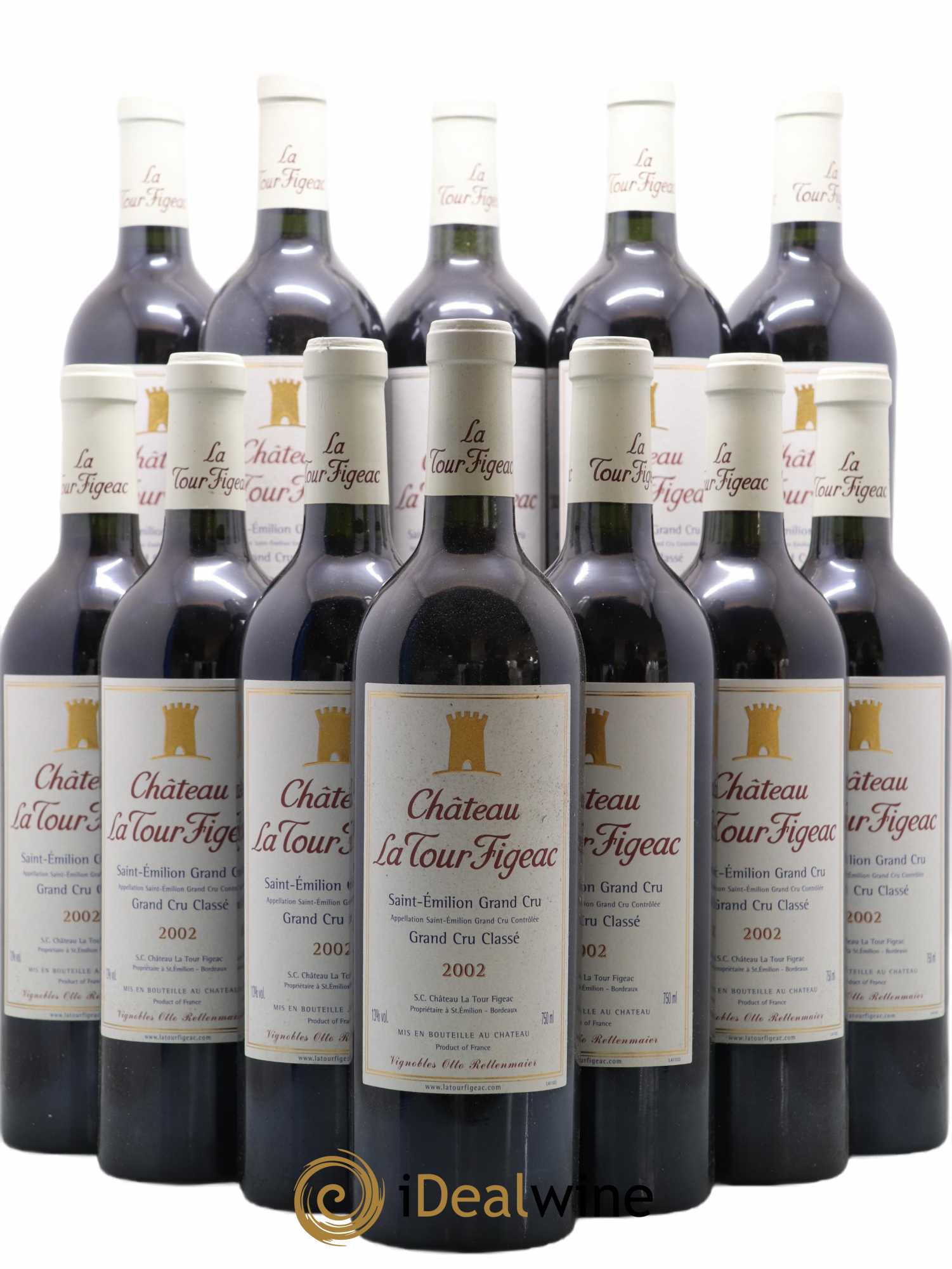 Château la Tour Figeac Grand Cru Classé 0 2002 - Lot de 12 bouteilles - 0