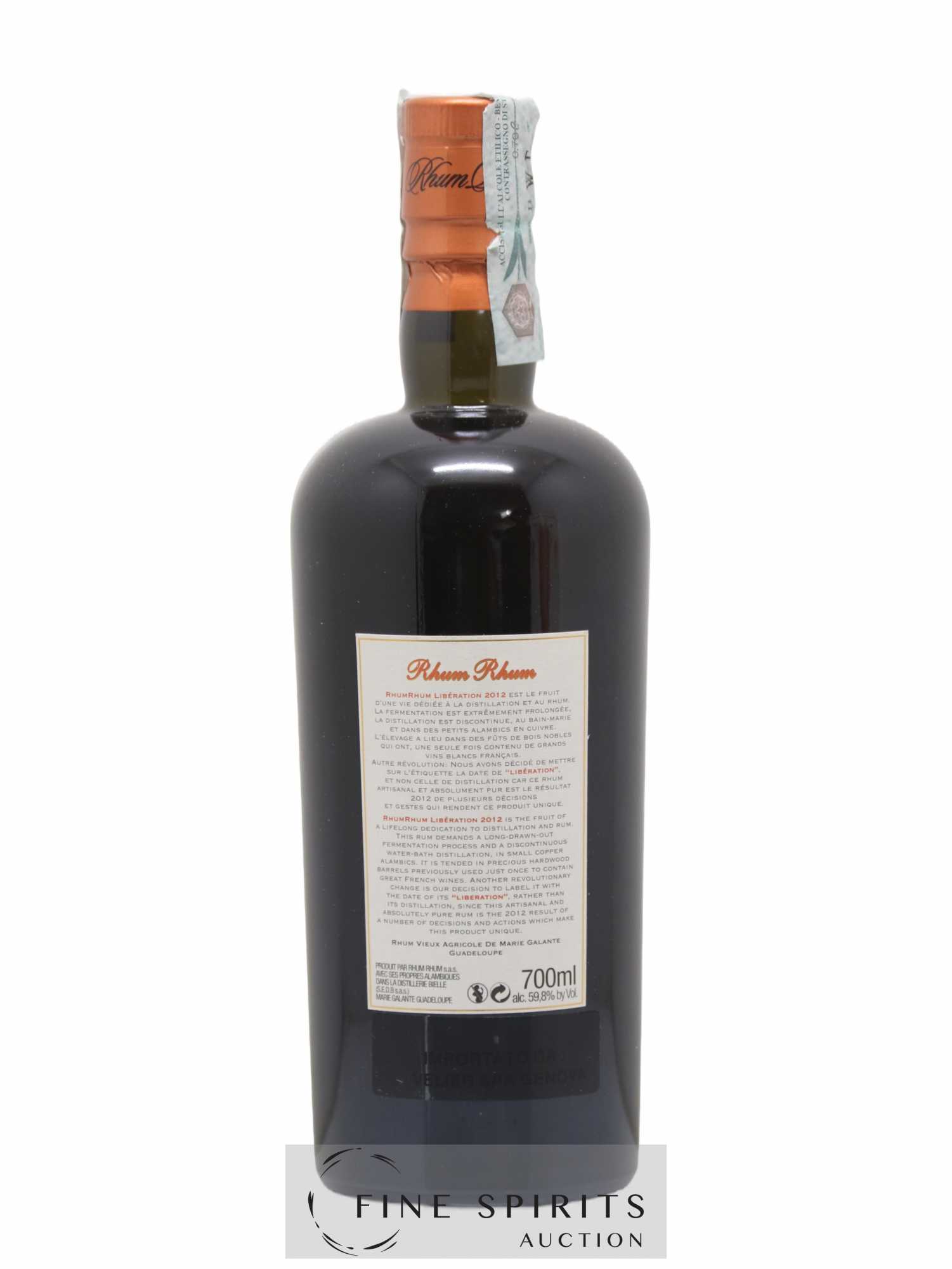 Rhum Rhum Of. PMG - Maitre Capovilla Libération 2012 Version Intégrale - Lot de 1 bouteille - 2