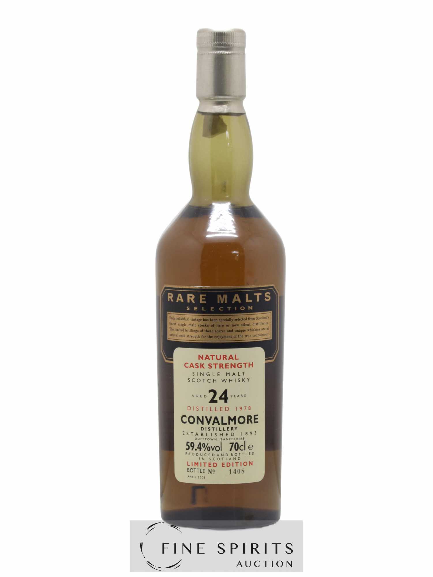 Convalmore 24 years 1978 Of. Rare Malts Selection Natural Cask Strengh - bottled 2003 Limited Edition - Lot de 1 bouteille - 1