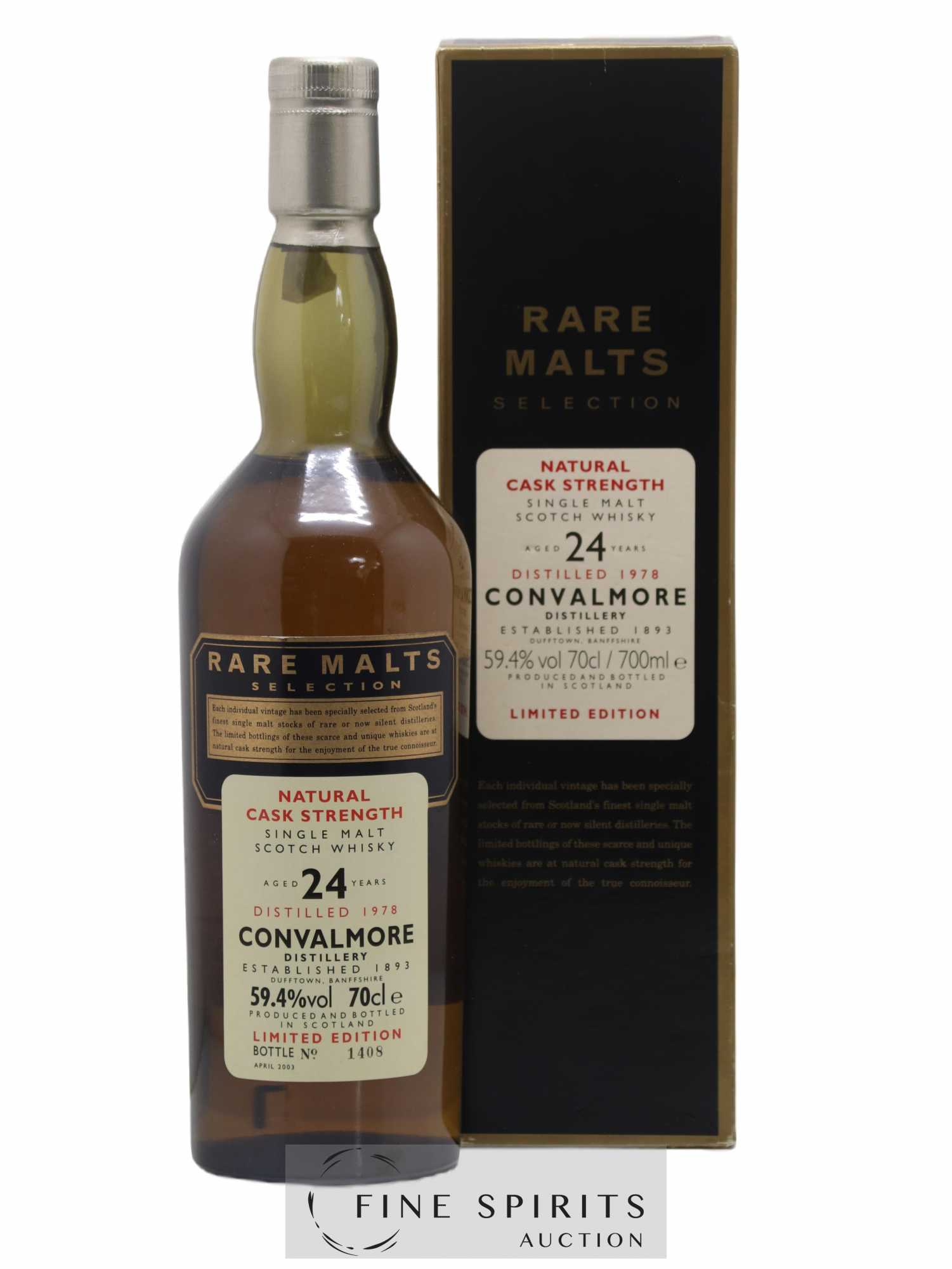 Convalmore 24 years 1978 Of. Rare Malts Selection Natural Cask Strengh - bottled 2003 Limited Edition - Lot de 1 bouteille - 0