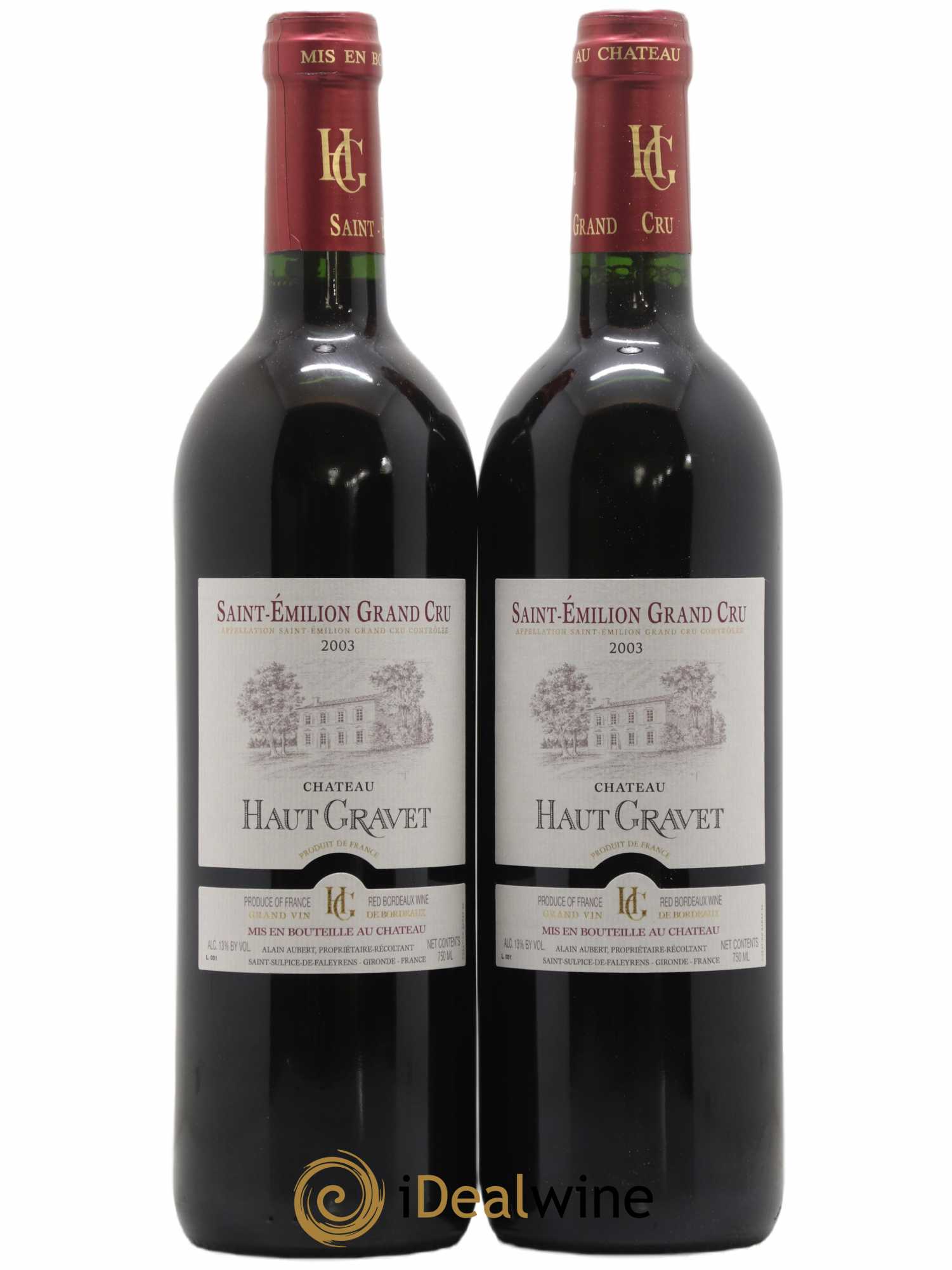 Saint-Émilion Grand Cru Haut Gravet 2003 - Lot de 2 bouteilles - 0