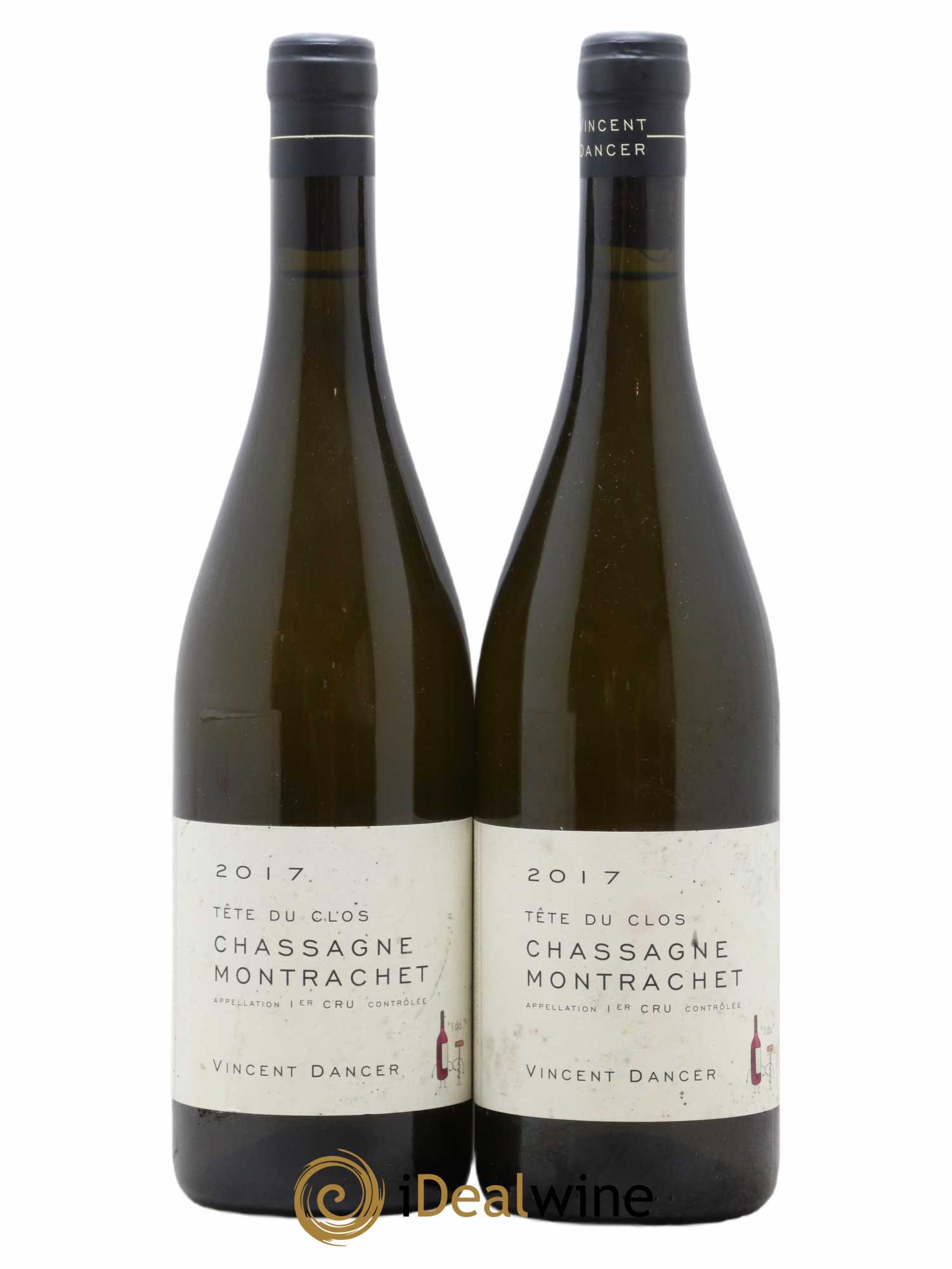 Chassagne-Montrachet 1er Cru (Morgeot) Tête du Clos Vincent Dancer 2017 - Lot de 2 bouteilles - 0