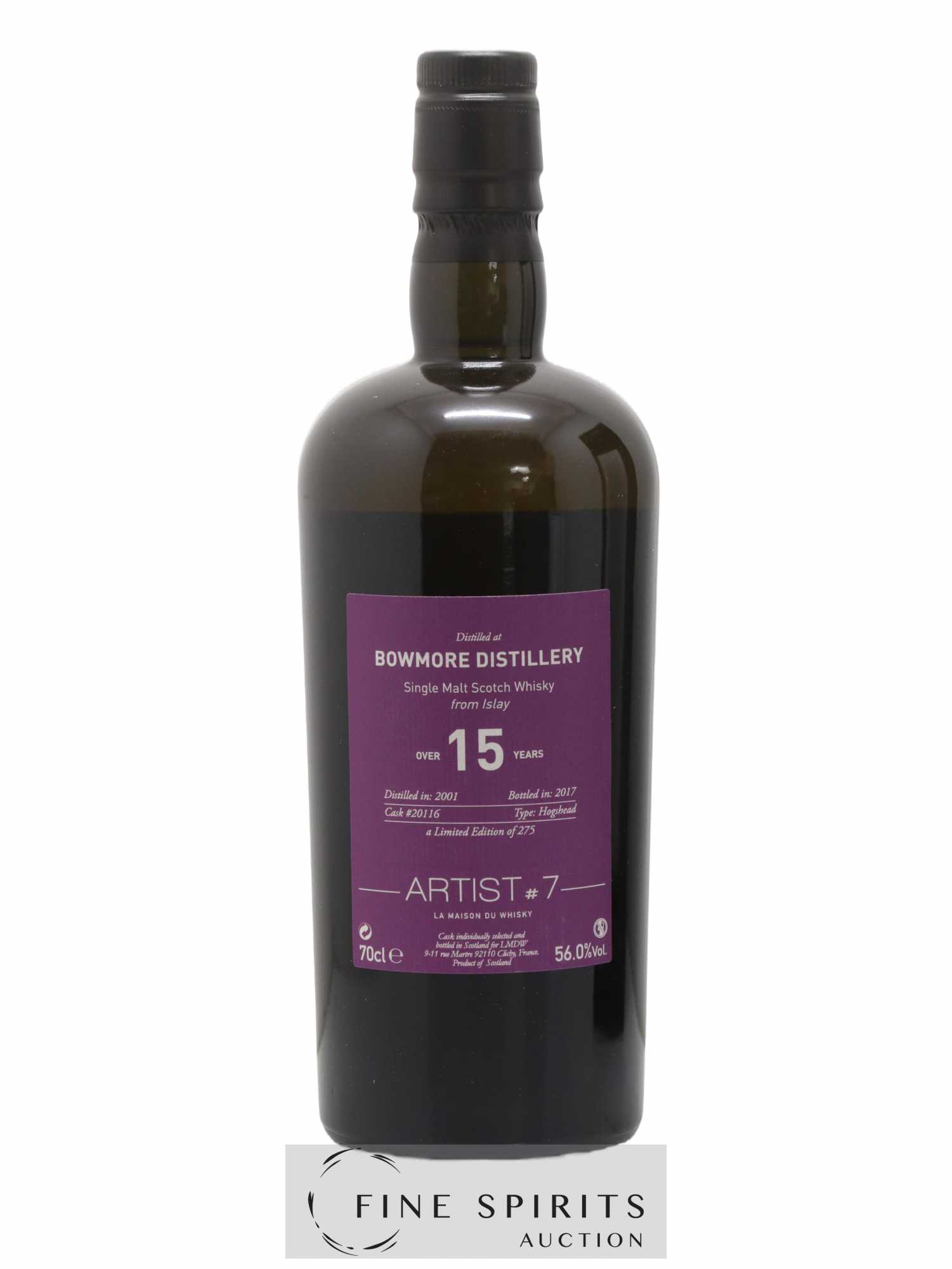 Bowmore 15 years 2001 Signatory Vintage Artist n°7 Hogshead Cask n°20116 - One of 275 - bottled 2017 LMDW - Lot de 1 bouteille - 2