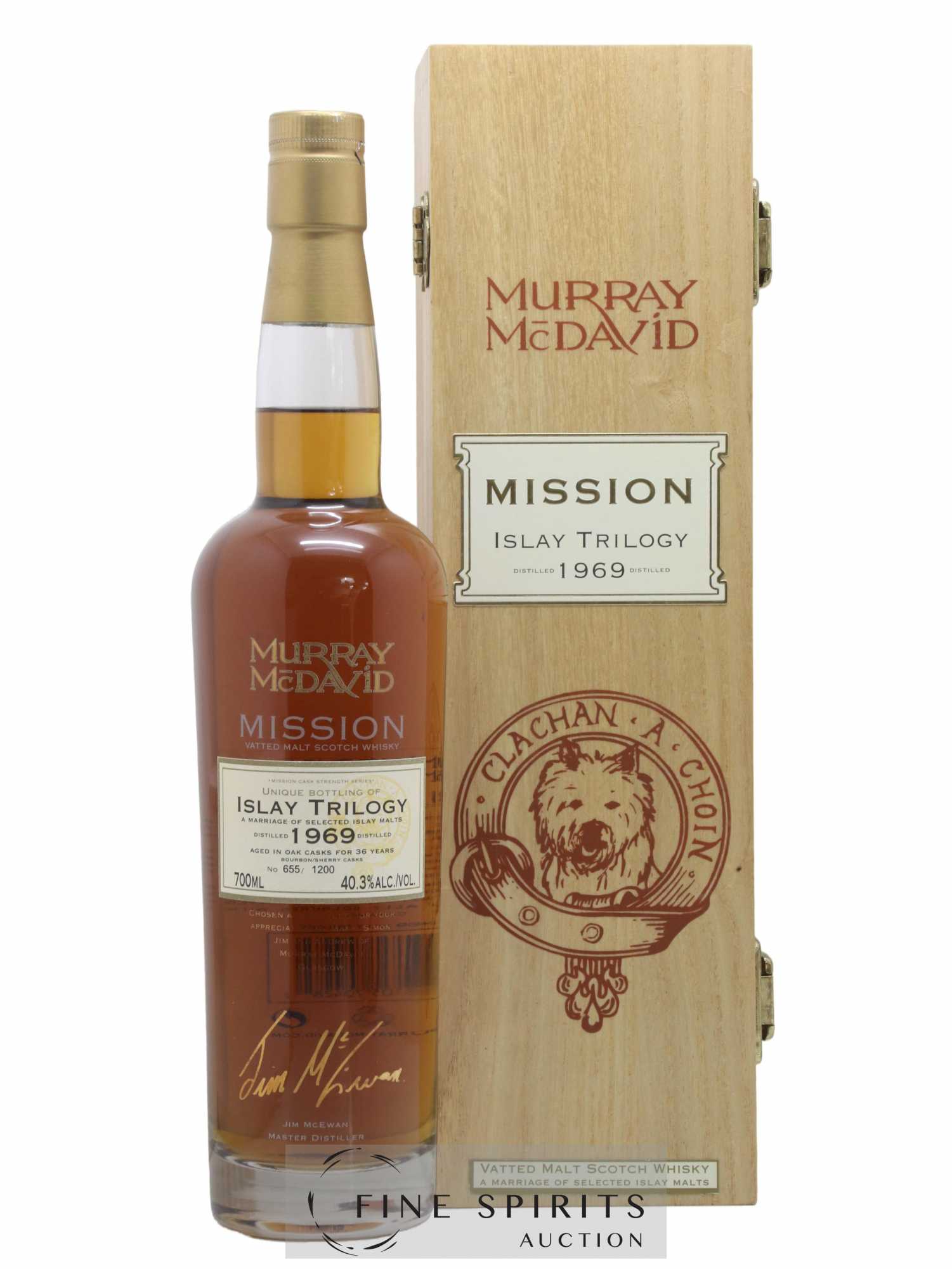 Islay Trilogy 36 years 1969 Murray Mc David One of 1200 Mission Cask Strength Series - Lot of 1 bottle - 0