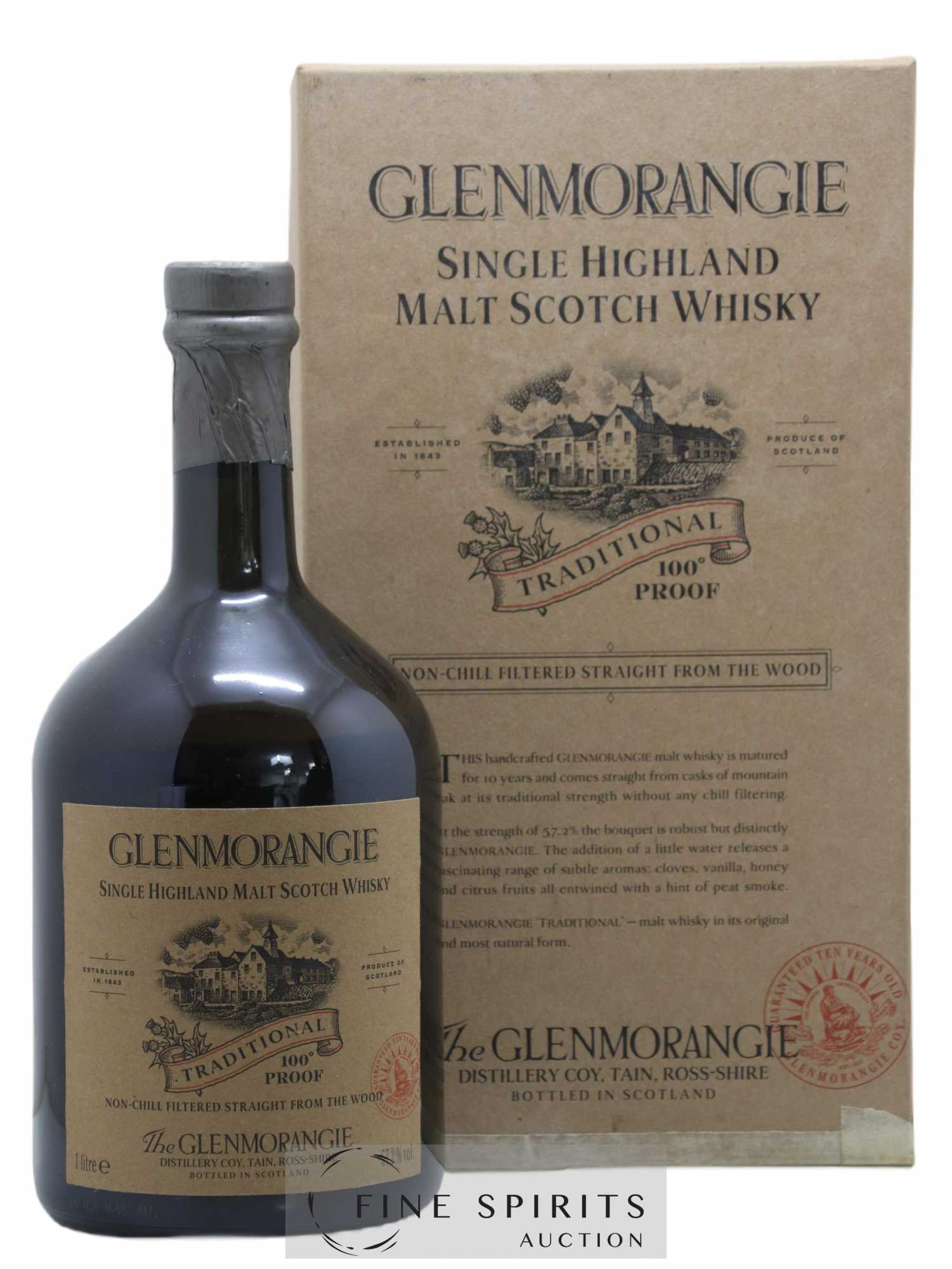 Glenmorangie 10 years Of. Non-Chill Filtered Straight from the Wood Traditional100 Proof - Lot of 1 bottle - 0