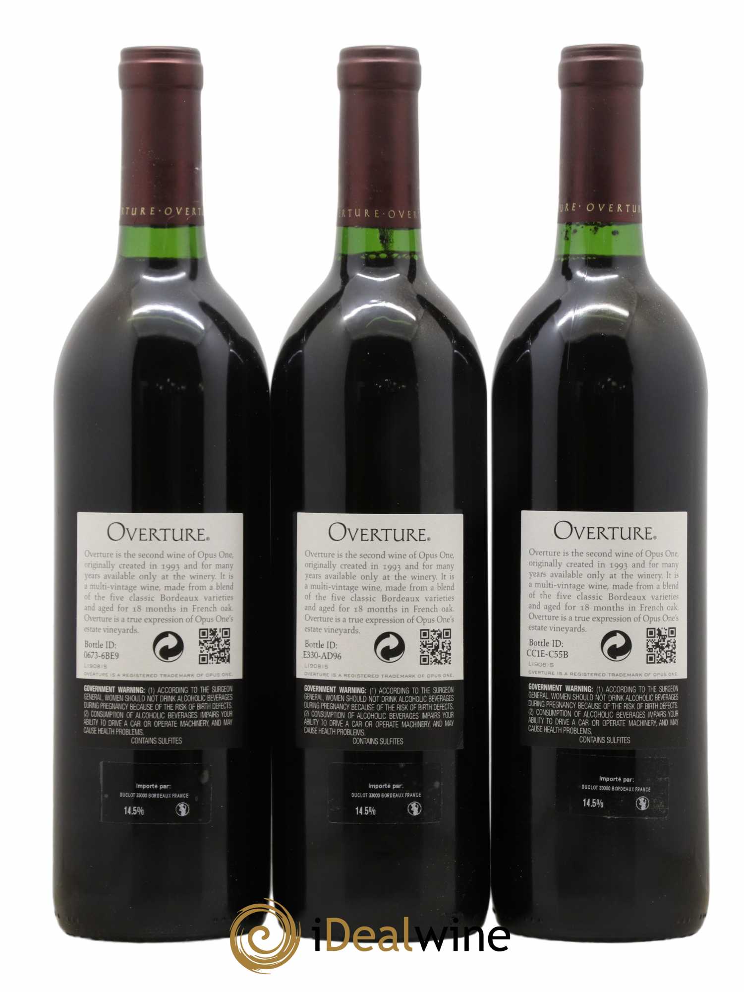 Napa Valley Opus One  Overture Robert Mondavi  (sans prix de réserve) - Lot de 6 bouteilles - 2