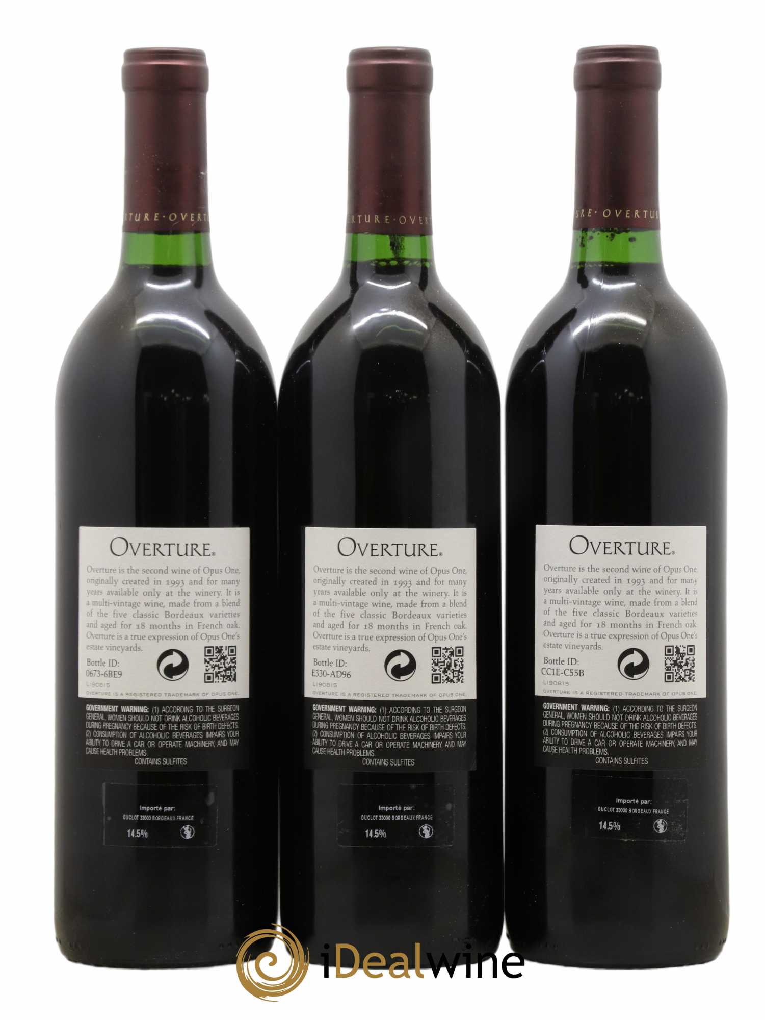 Napa Valley Opus One  Overture Robert Mondavi  (sans prix de réserve) - Lot de 6 bouteilles - 4