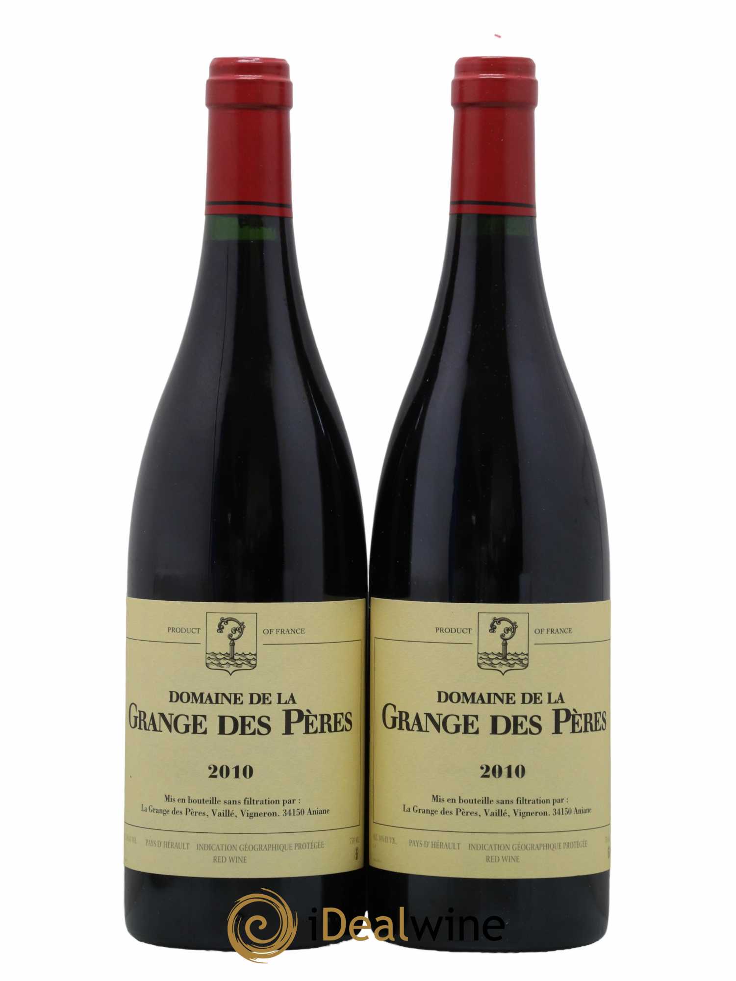 IGP Pays d'Hérault Grange des Pères Laurent Vaillé 2010 - Lot of 2 bottles - 0