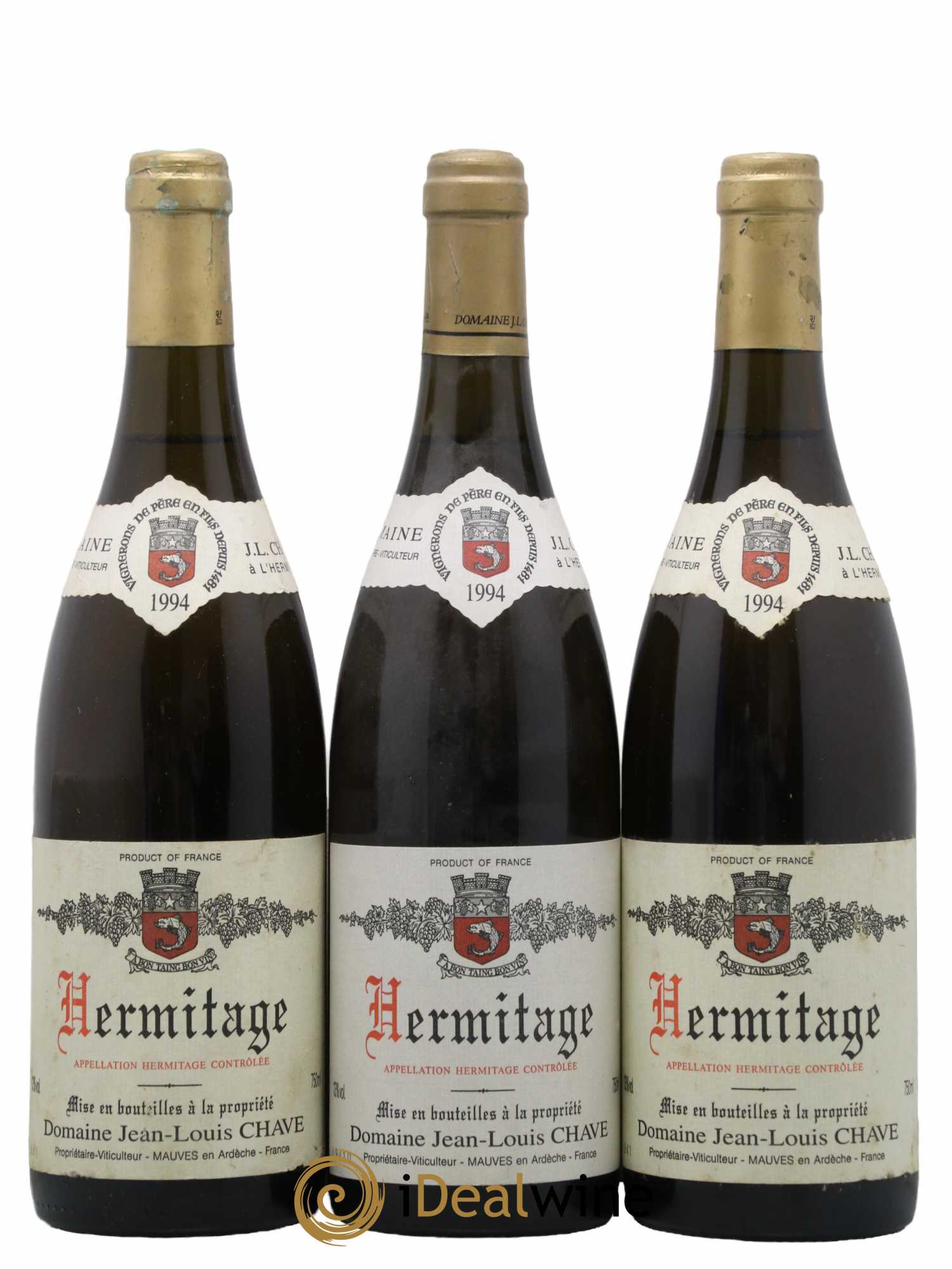 Hermitage Jean-Louis Chave 1994 - Lot of 3 bottles - 0